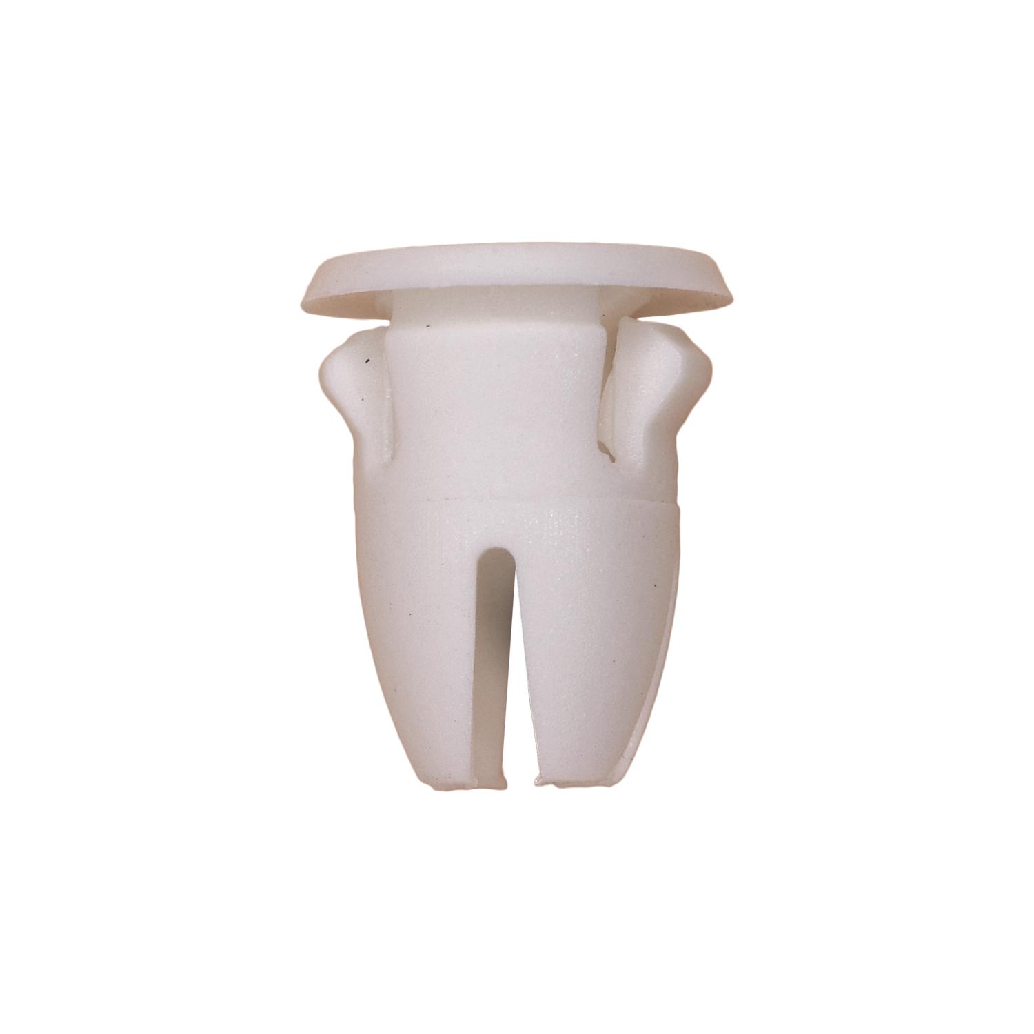 25 pcs/pk- 9mm Moulding Insert 11.5mm Head Diameter 12mm Stem, Material Nylon, Color White