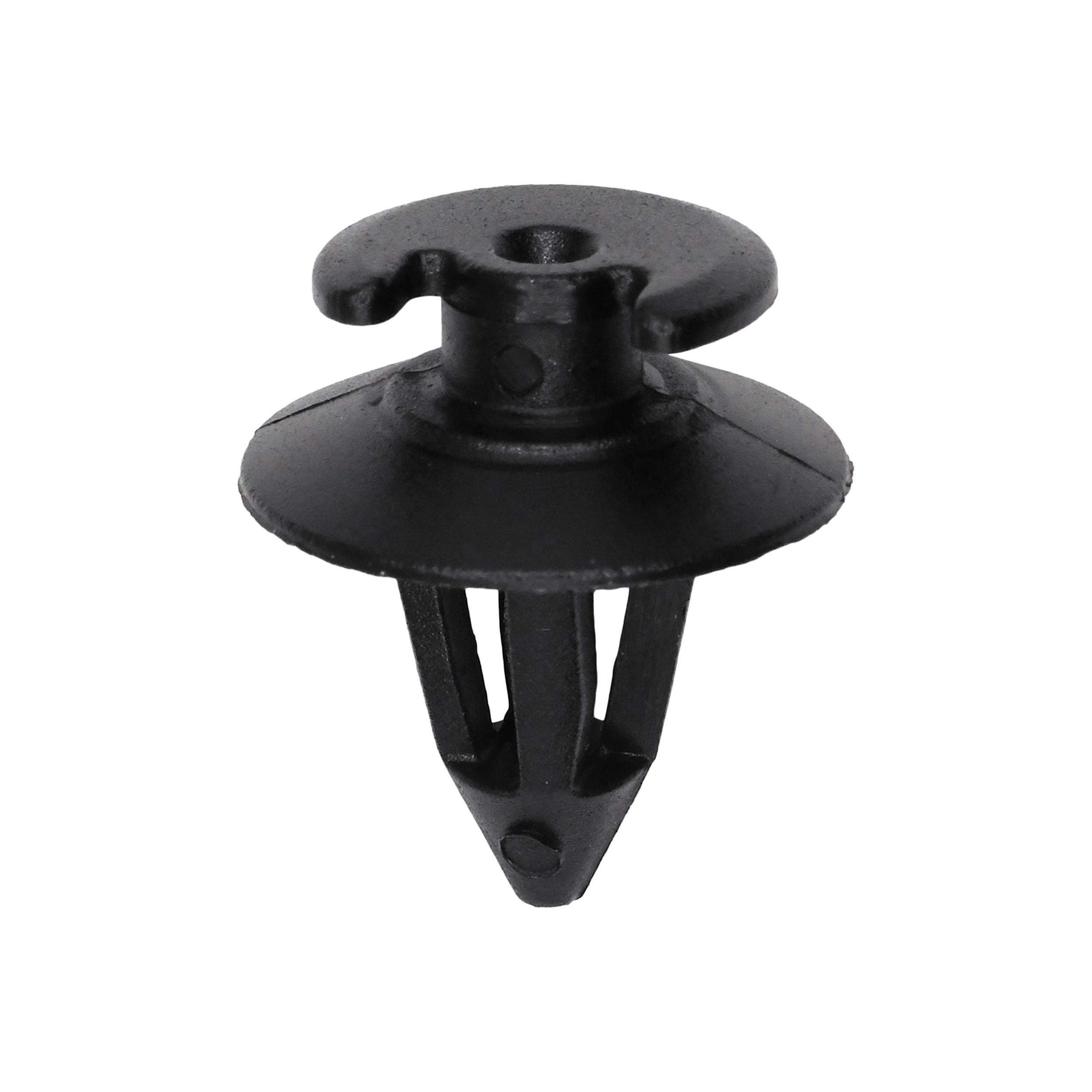 25 pcs/pk- Trim Panel Retainer 9mm Stem Diameter 14mm Stem Length, Material Nylon, Color Black, Type Double Head