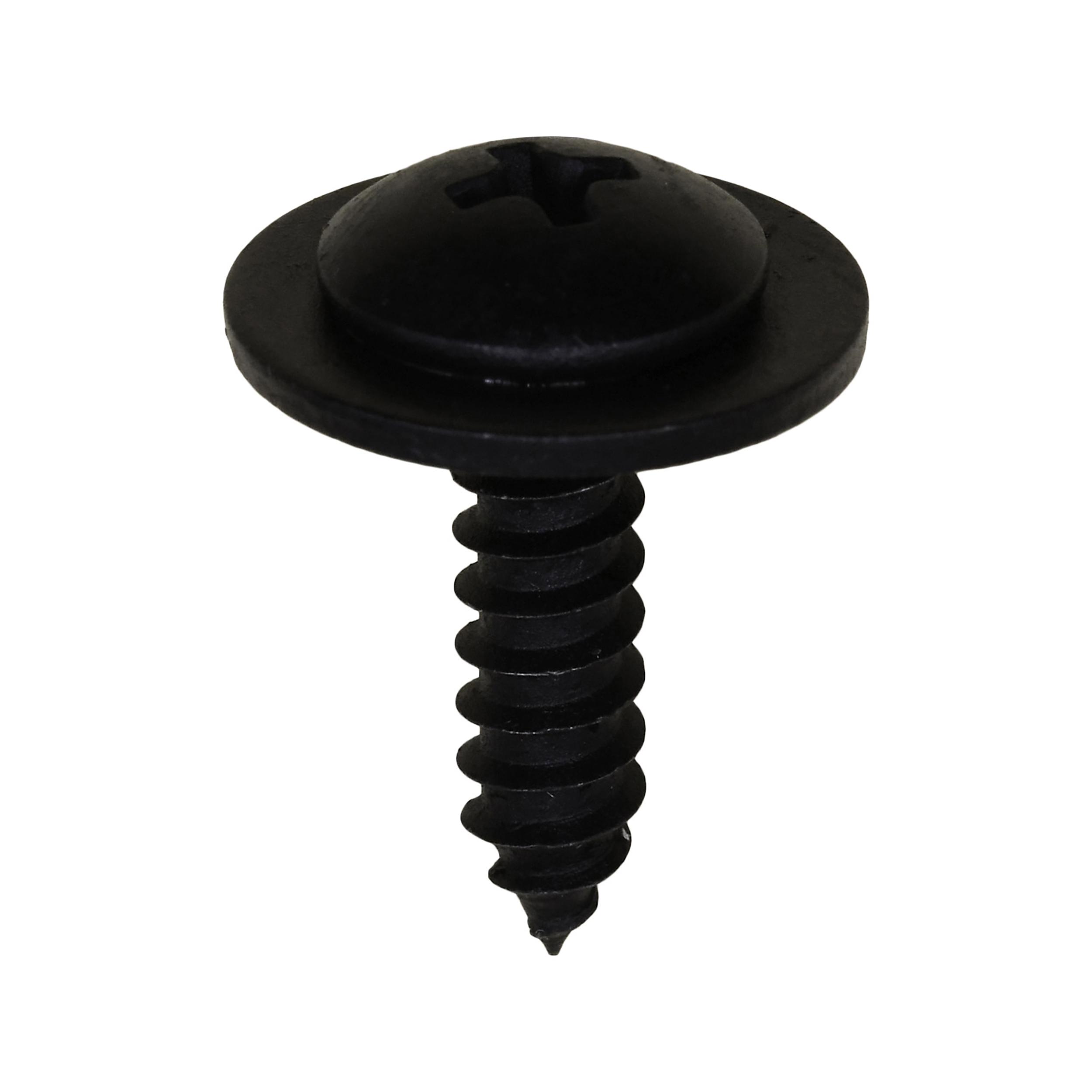 25 pcs/pk- M4.8-1.61 (#10) Specialty Sems Screw M4.8-1.61 x 19mm, Head Style Phillips Round Sems, Point Type A/AB, Finish Black E-Coat