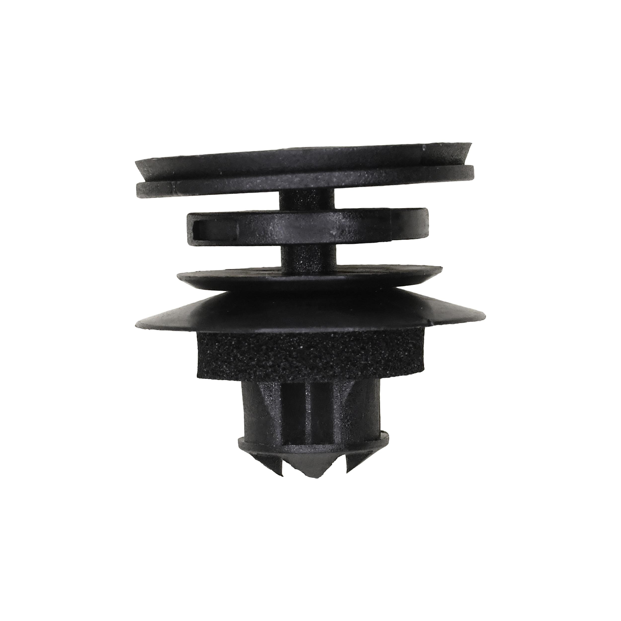 25 pcs/pk- Door Trm Panel Retainer 22mm Head Diameter, Rivet Length 10mm, Material Nylon, Color Black