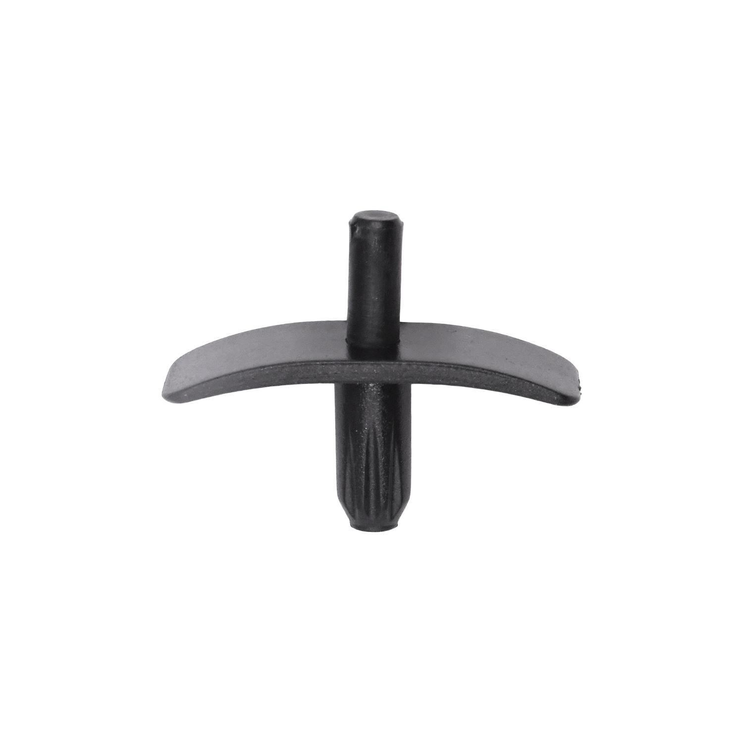 25 pcs/pk- Push-Type Retainer 8mm x 25mm Head Size, Rivet Length 10mm, Color Black, Type Push-Type with Open End