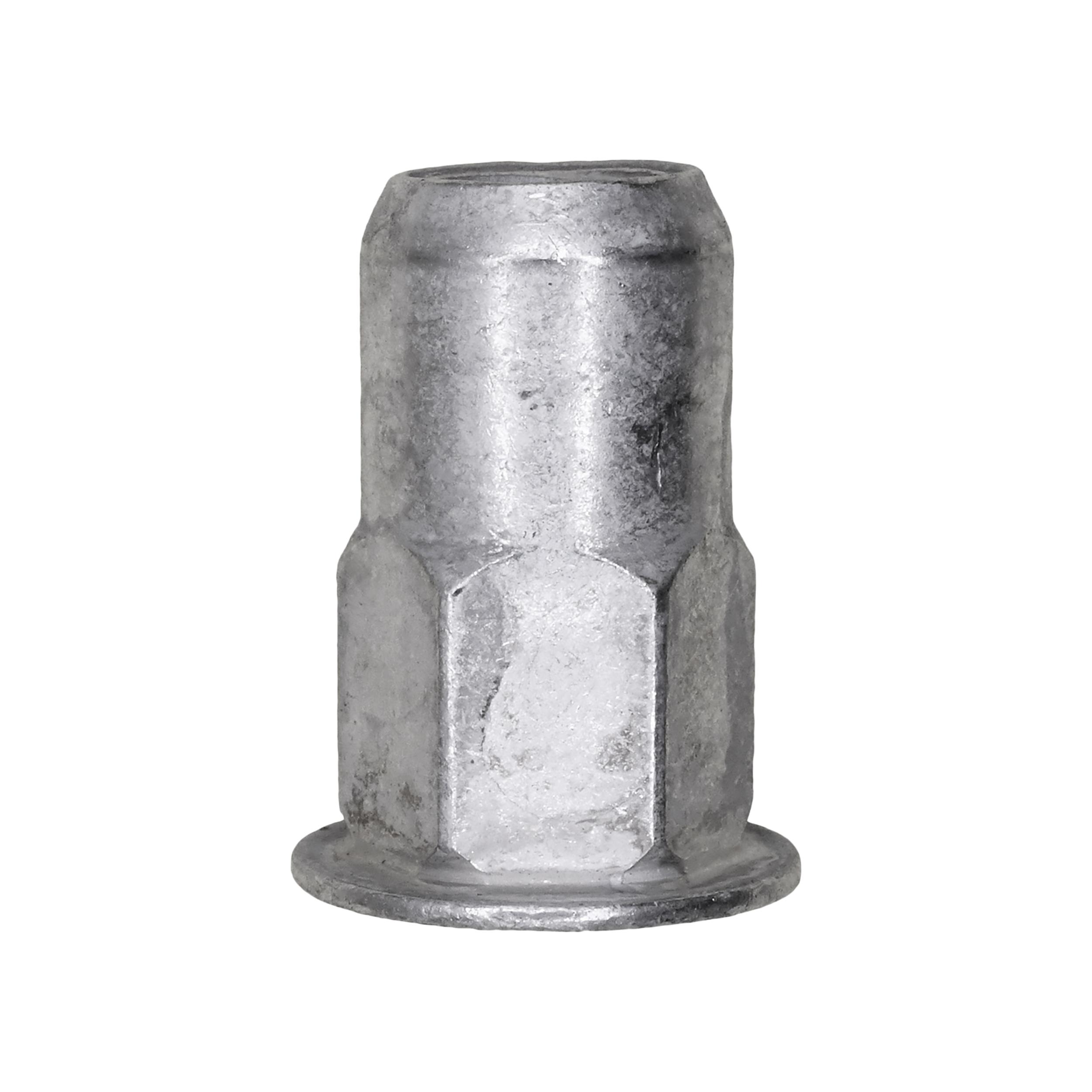 15 pcs/pk- Specialty Insert M8-1.257mm-4mm Grip, Head Diameter 17mm, Grip Range 0.7mm - 4.0mm, Material Metal, Finish Yellow Zinc Chromate