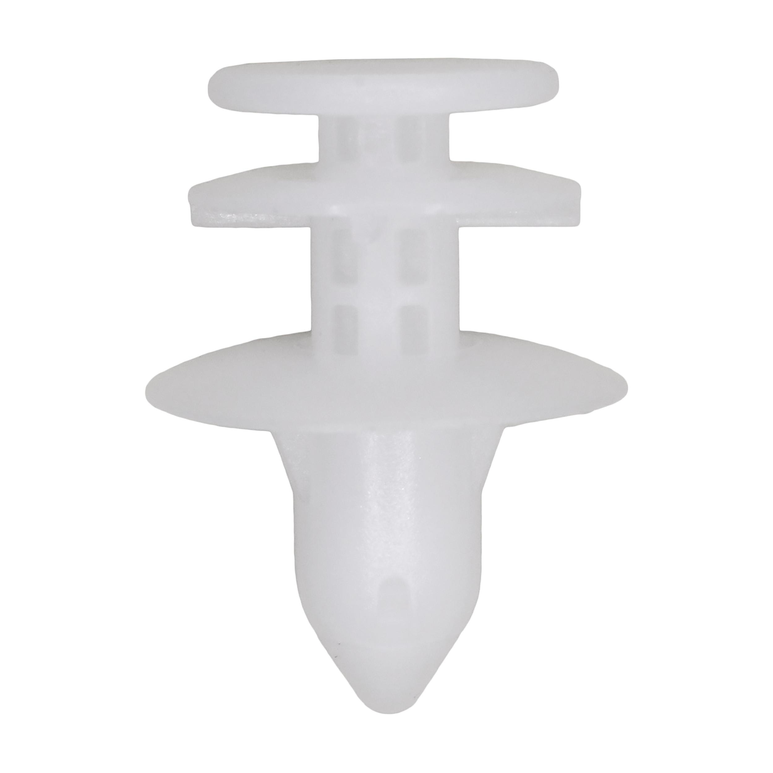 15 pcs/pk- Trim Panel Retainer, Rivet Length 15mm, Material Nylon, Color White, Type Triple Head