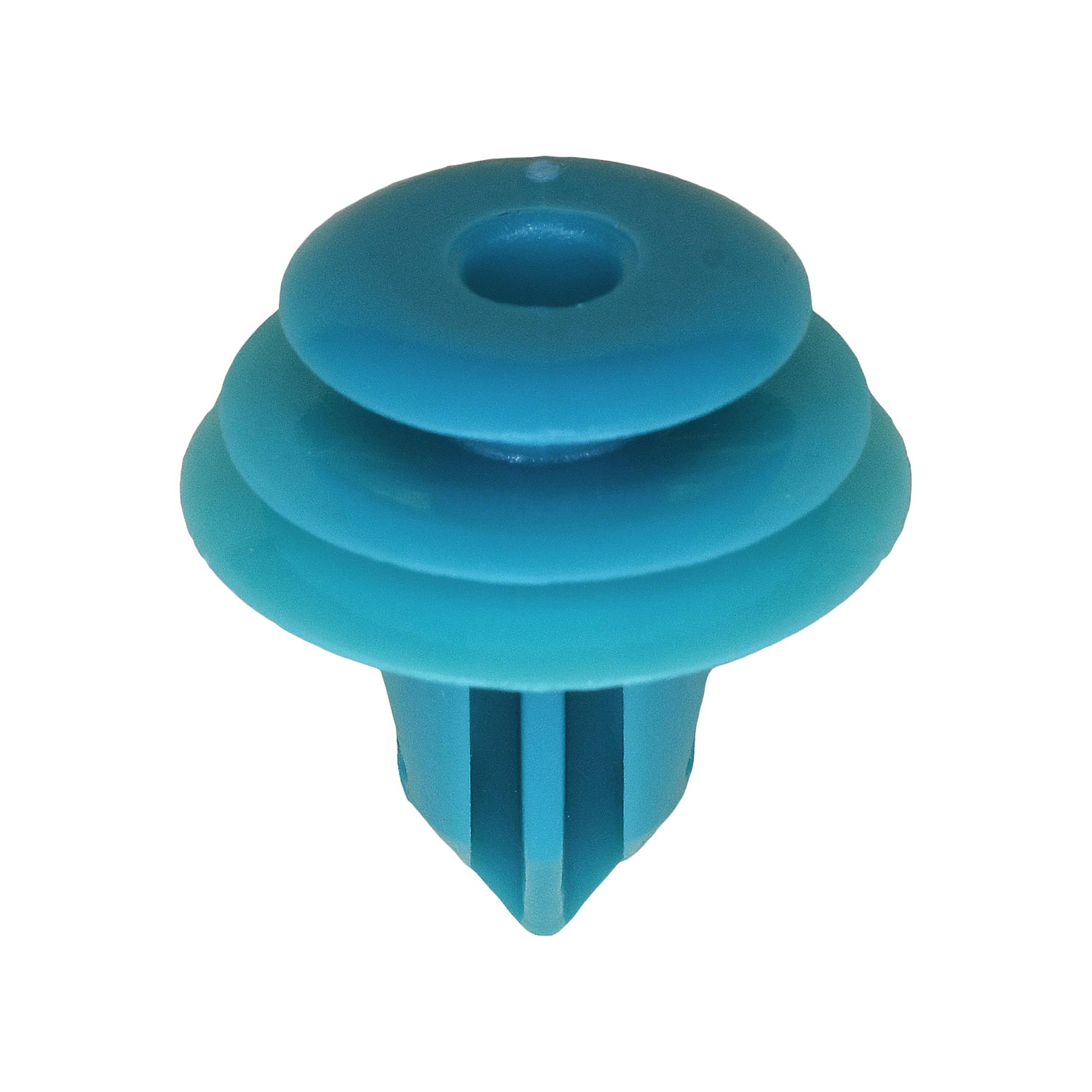 25 pcs/pk- Trim Panel Retainer 20mm Total Length, Rivet Length 14mm, Material Nylon, Color Turquoise