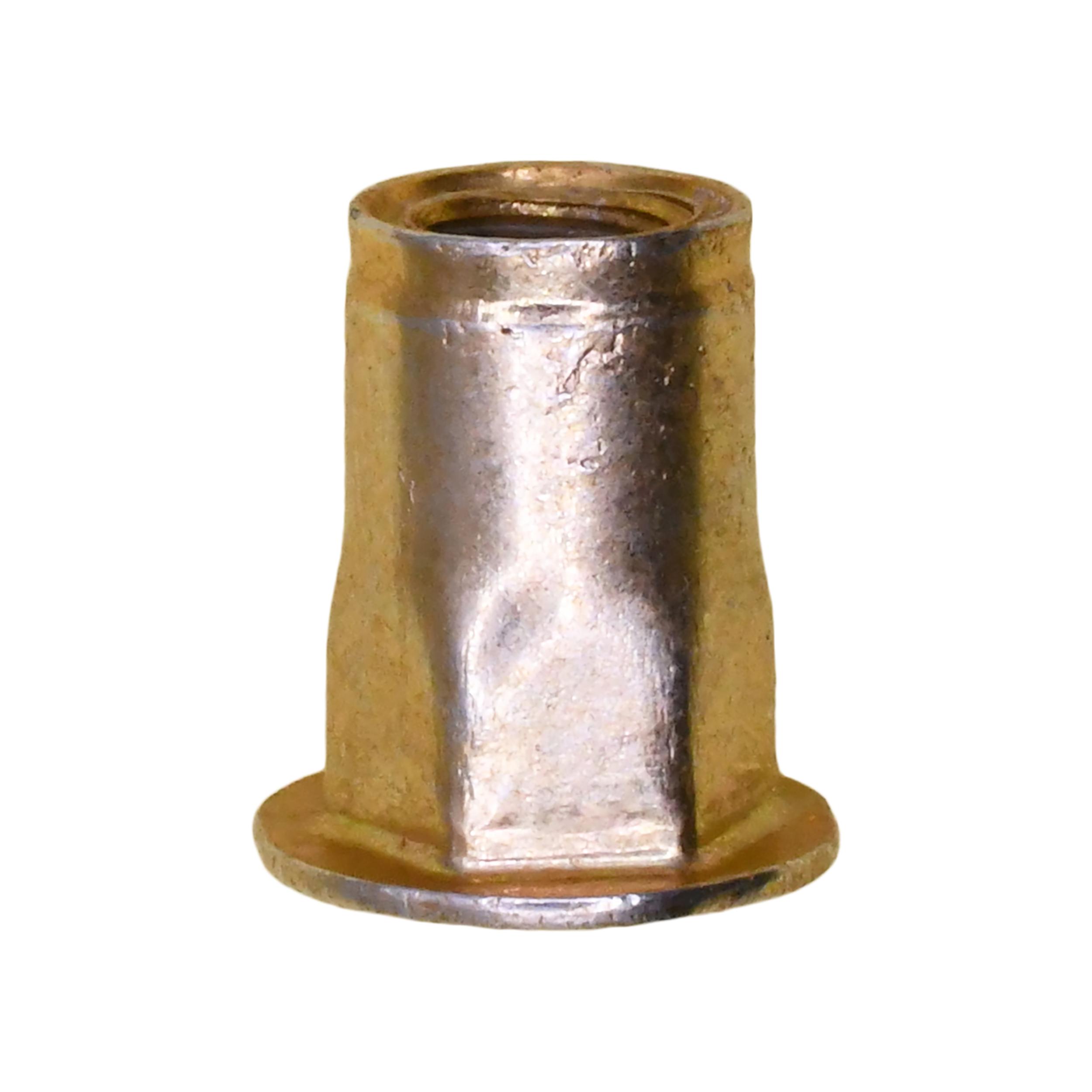 15 pcs/pk- M5-0.80 Specialty Hex Insert M5-.85mm-3.3mm Grip 10mm Head Diameter, Grip Range 0.5mm - 3.3mm, Material Metal, Finish Yellow Zinc Chromate