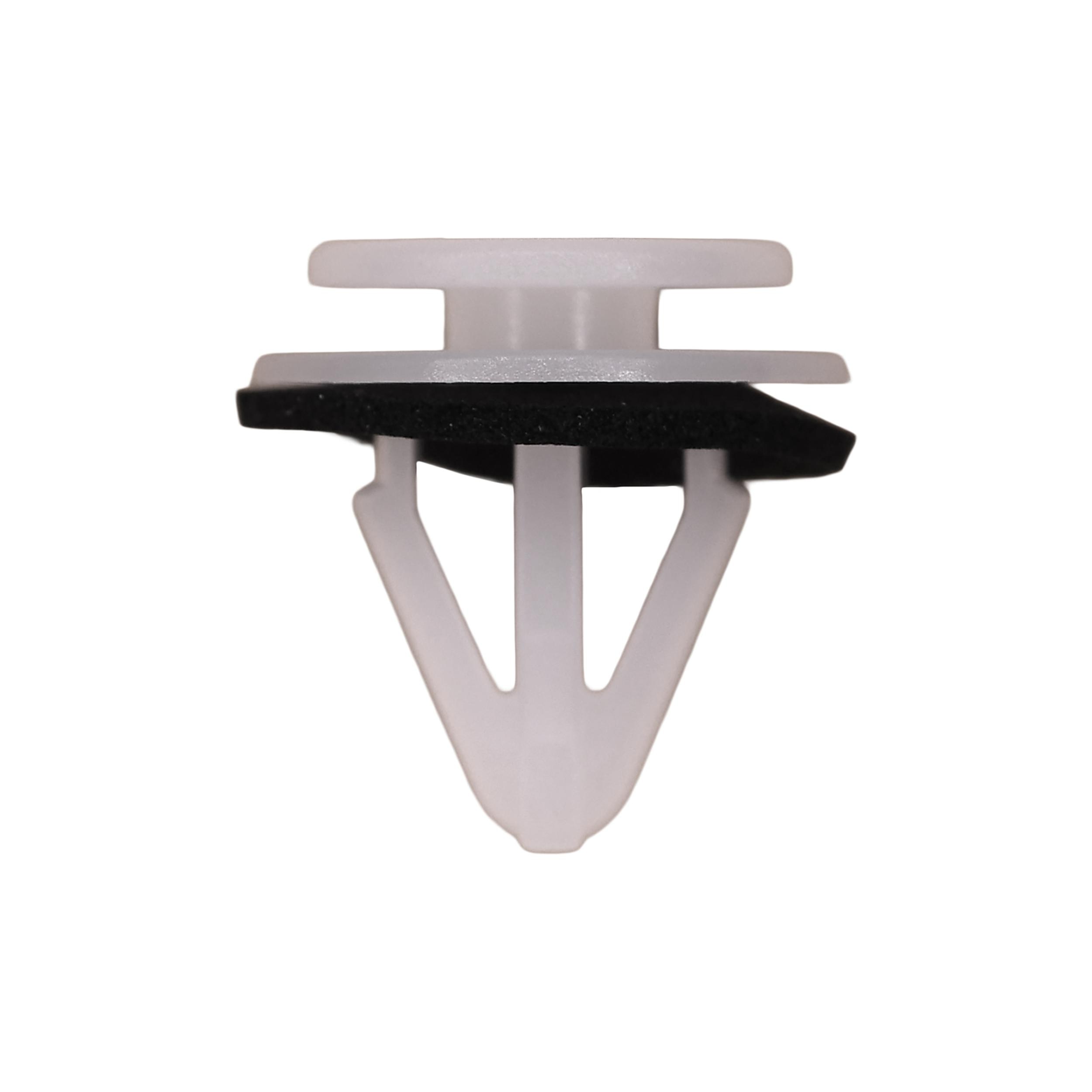 10 pcs/pk- Moulding Clip White Nylon, Rivet Length 13mm
