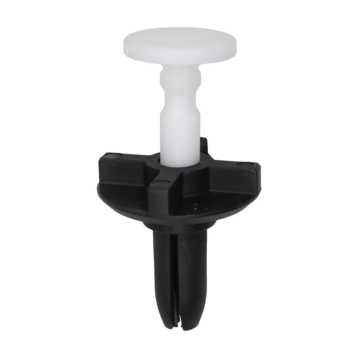 1 pcs/pk- 11mm Push Type Retainer, Head Diameter 24mm, Rivet Length 20mm, Shoulder Length 3mm, Color Black & White