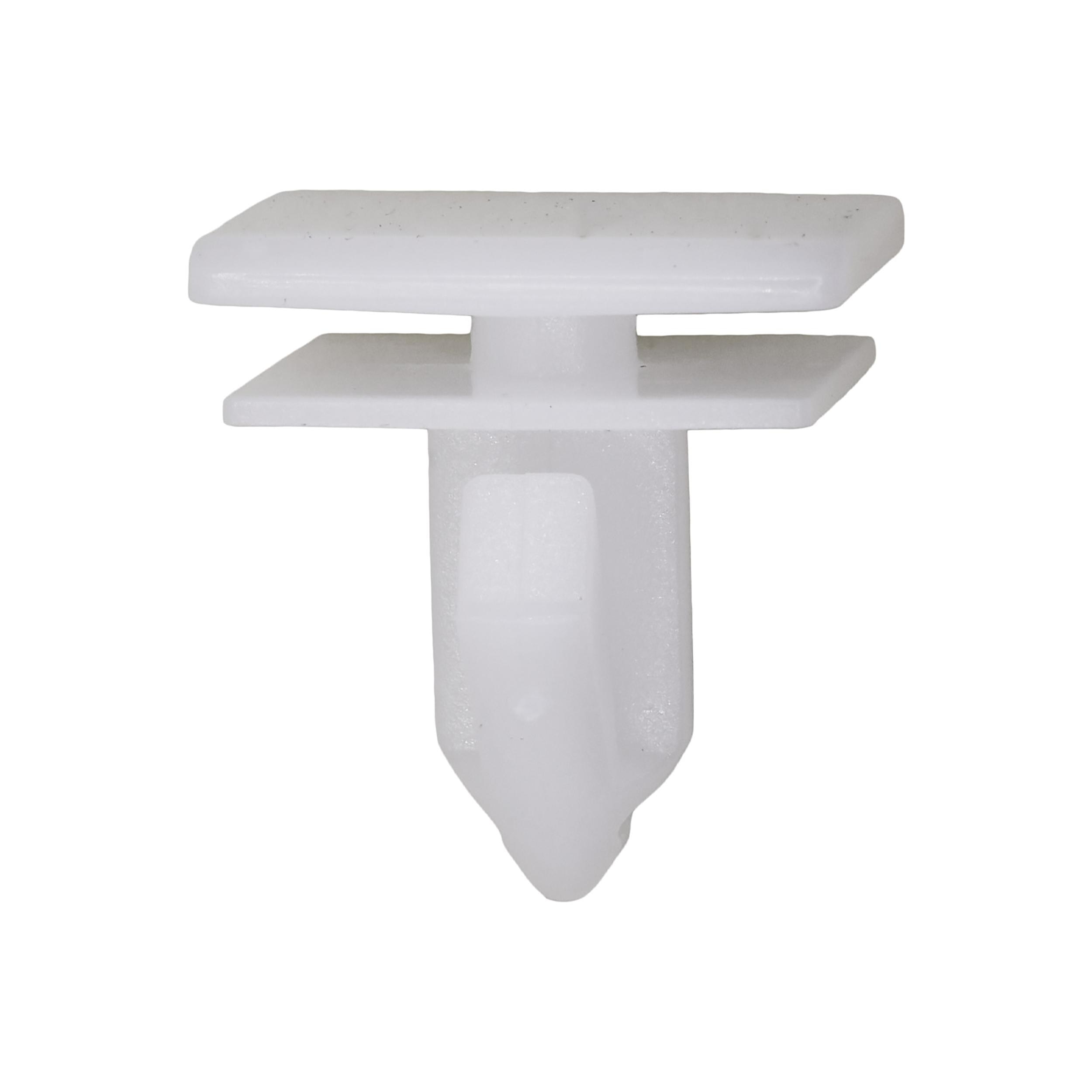 15 pcs/pk- Moulding Clip, White Nylon, Rivet Length 5/8