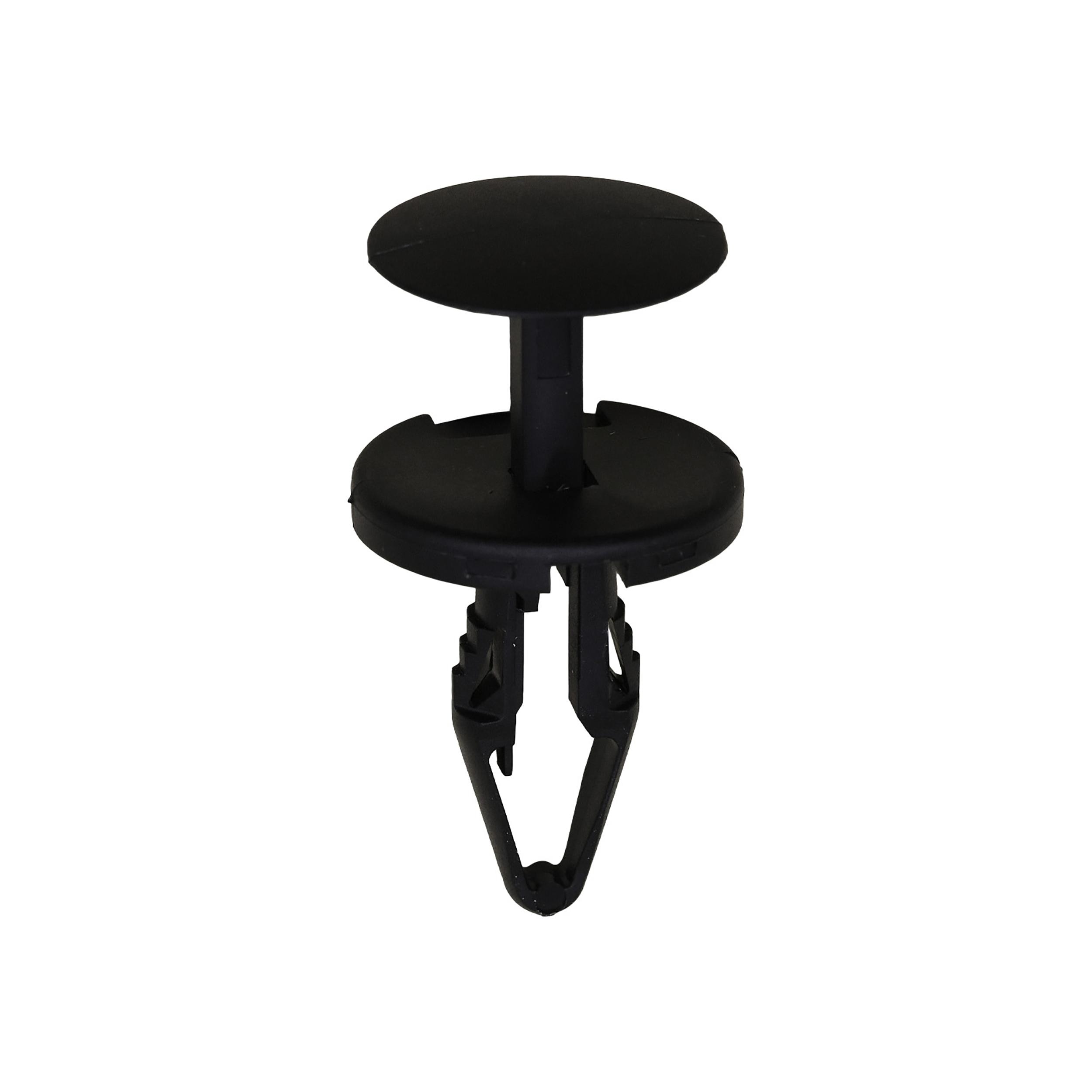 50 pcs/pk- 6.5mm Push-Type Retainer - Black Nylon, Head Diameter 18mm, Rivet Length 20mm, Type Push-Type with Closed End