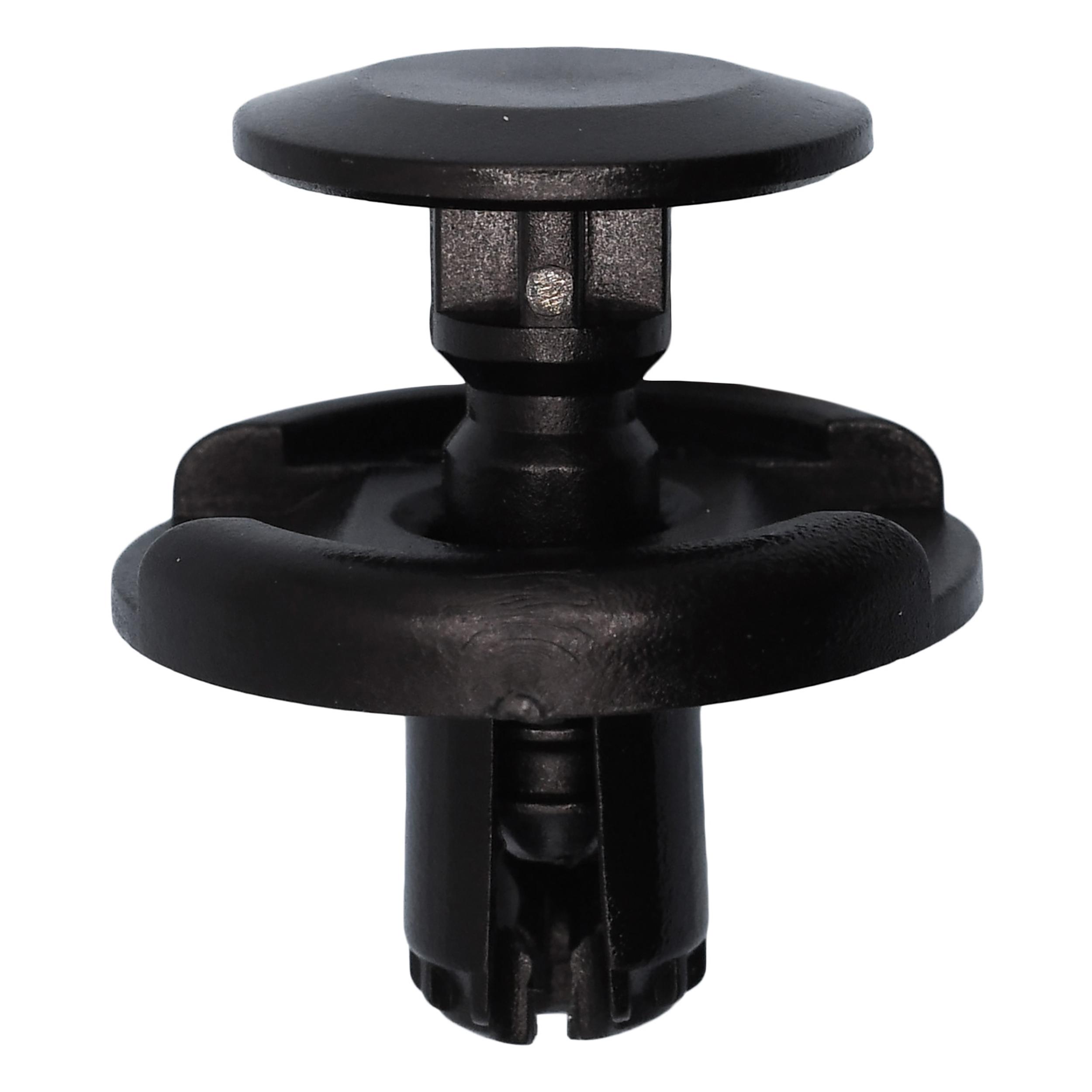 10 pcs/pk- 7mm Push-Type Retainer, Head Diameter 20mm, Rivet Length 10mm, Color Black, Type Push-Type with Drive P