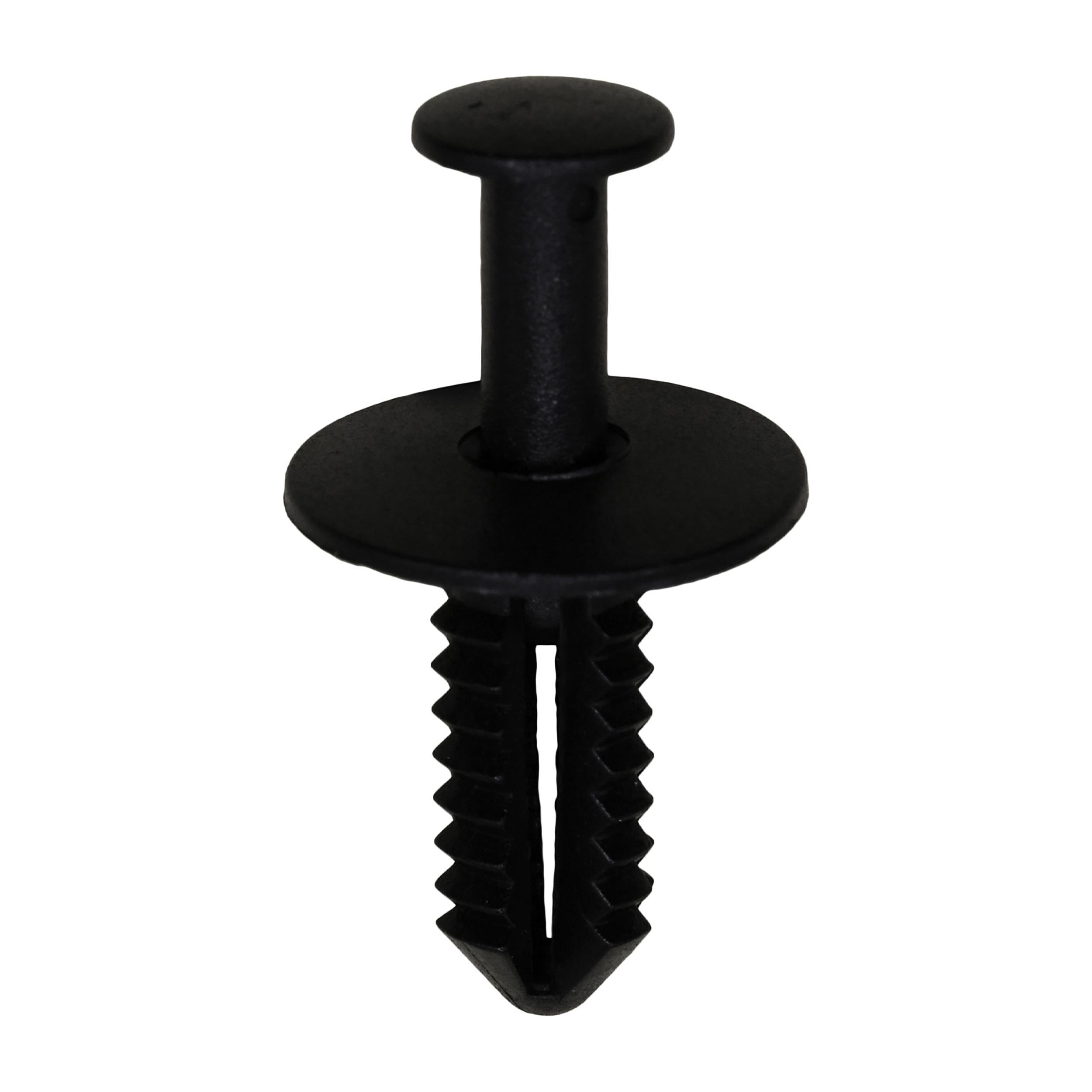 15 pcs/pk- 7mm Benz Push Type Retainer, Head Diameter 16mm, Rivet Length 18mm, Color Black, Type Push-Type with Closed End
