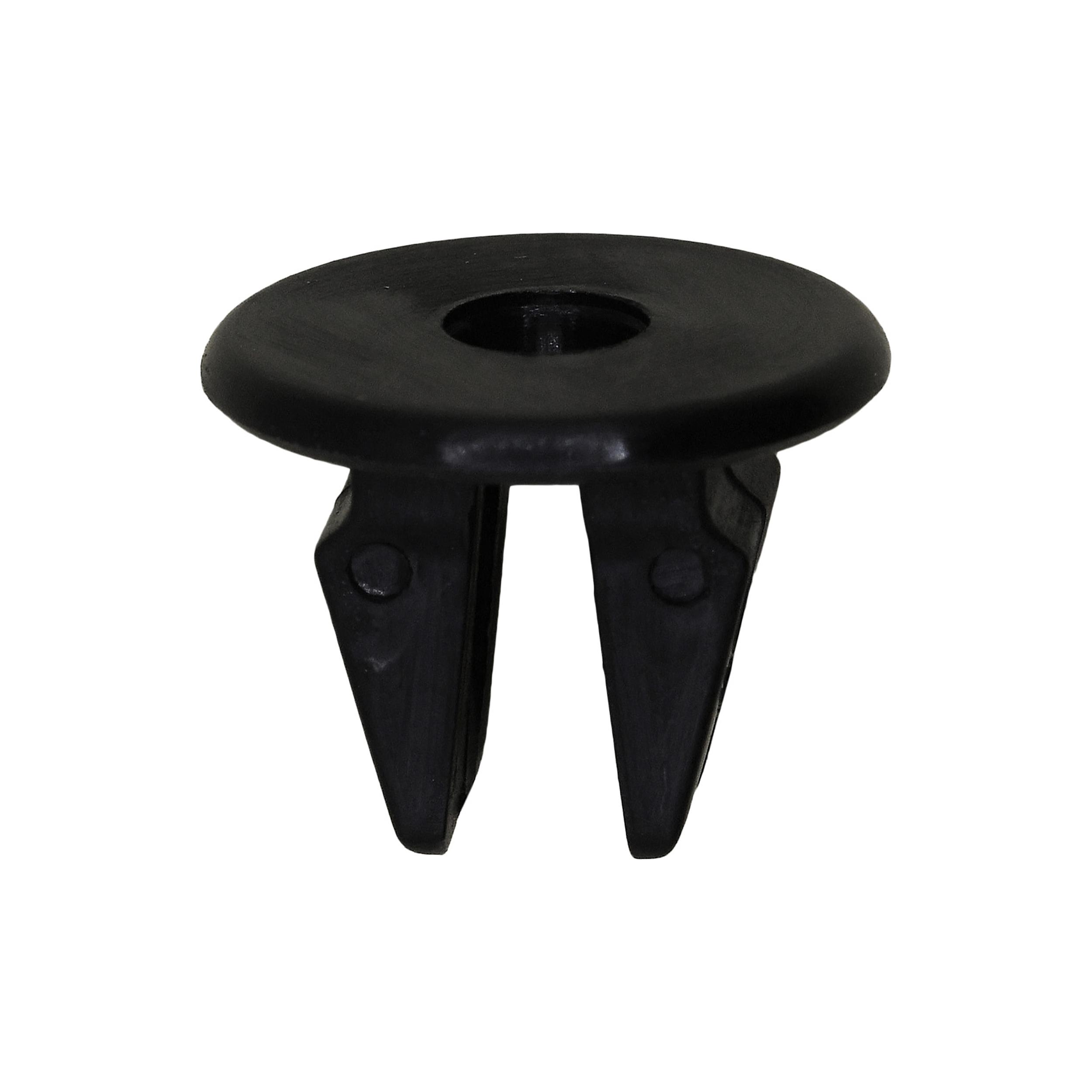 25 pcs/pk- M4.8 (#10) Nylon Nut, Head Diameter 16mm, Rivet Length 11mm, Hole Size 8.5mm Square, Color Black