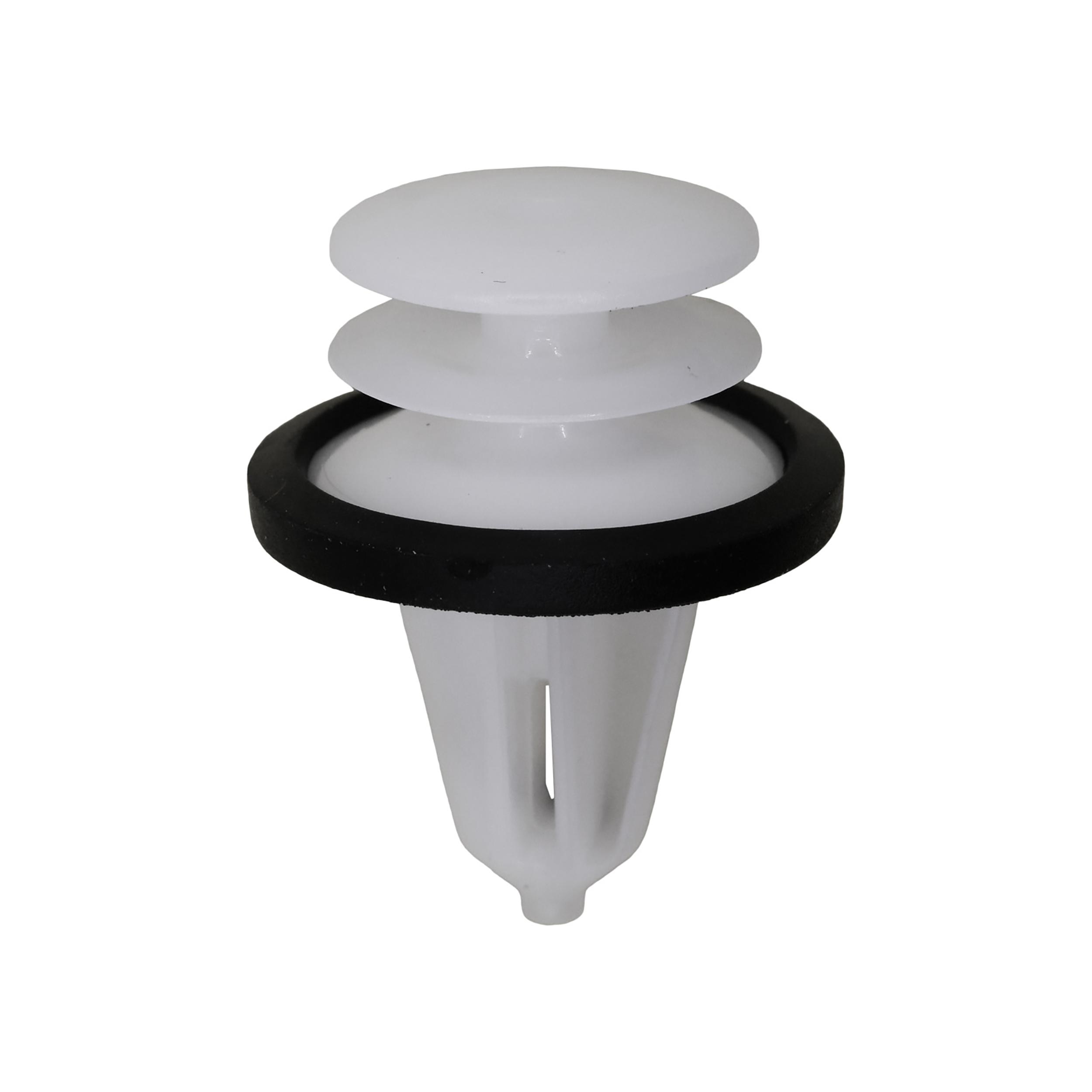25 pcs/pk- Trim Panel Retainer, Overall Length 28mm, Rivet Length 17mm, Material Nylon, Color White