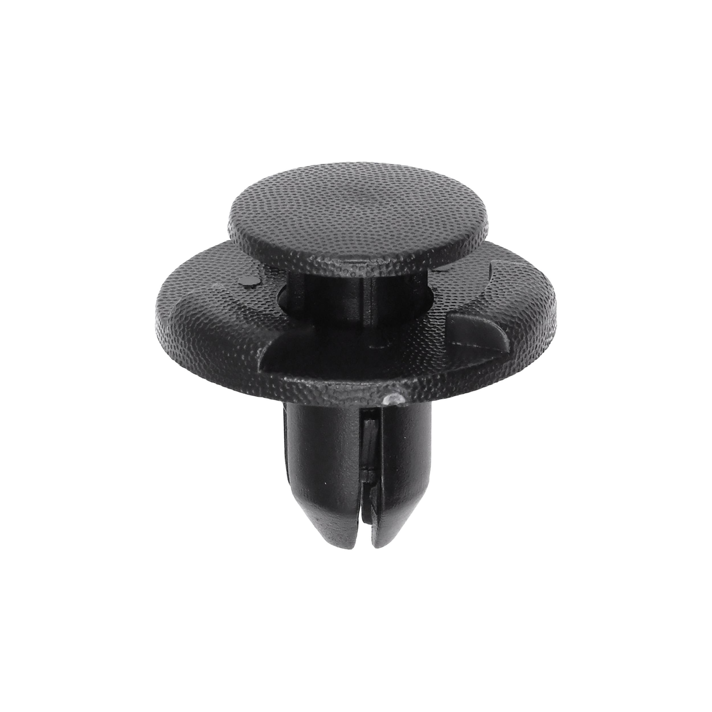 10 pcs/pk- 8mm Push-Type Retainer Black Nylon, Head Diameter 20mm, Rivet Length 12mm, Type Push-Type with Drive P
