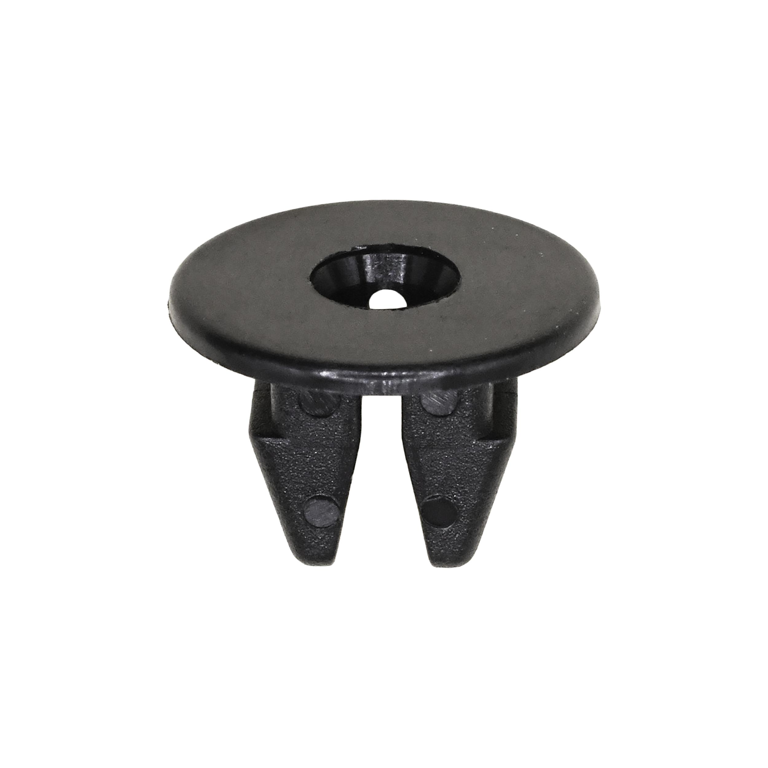 25 pcs/pk- M5.5 (#12) Nylon Nut, Head Diameter 17mm, Rivet Length 10mm, Hole Size 9mm Square, Color Black