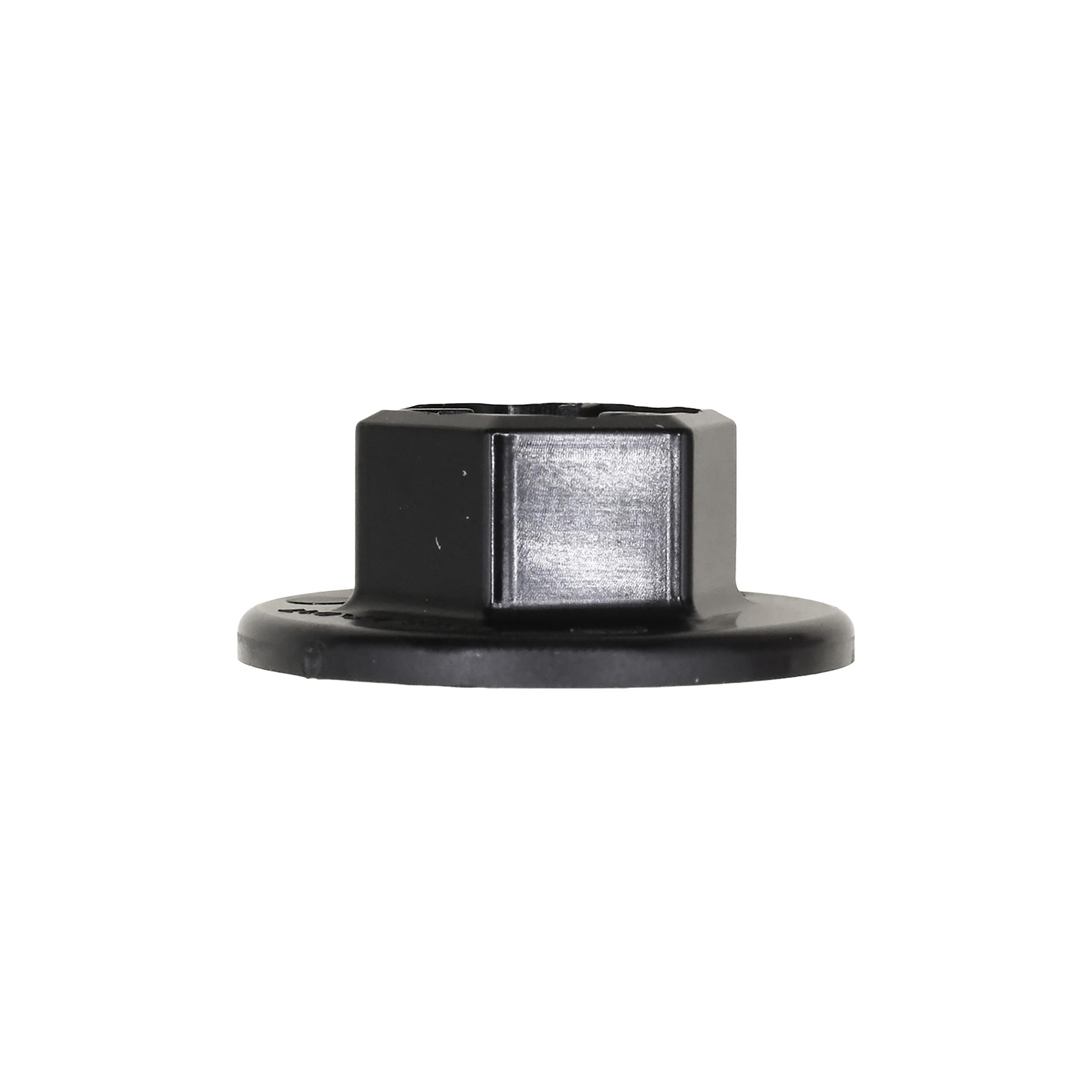 25 pcs/pk- Nylon Flange Nut, Overall Height 10mm, Flange Diameter 25mm, Color Black