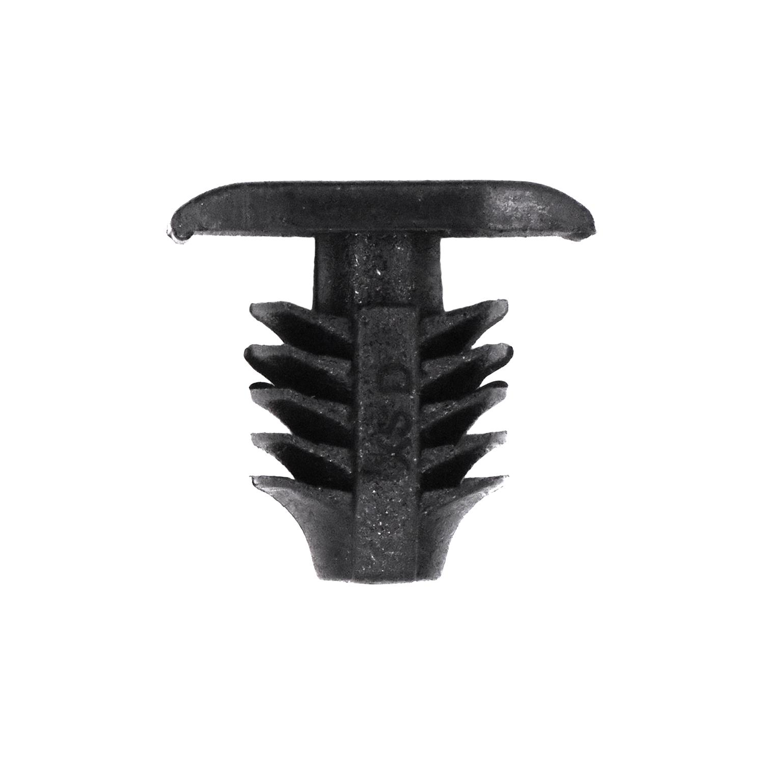 50 pcs/pk- / Retainer, Head Diameter 5mm x 13mm, Rivet Length 11mm, Material Nylon, Color Black