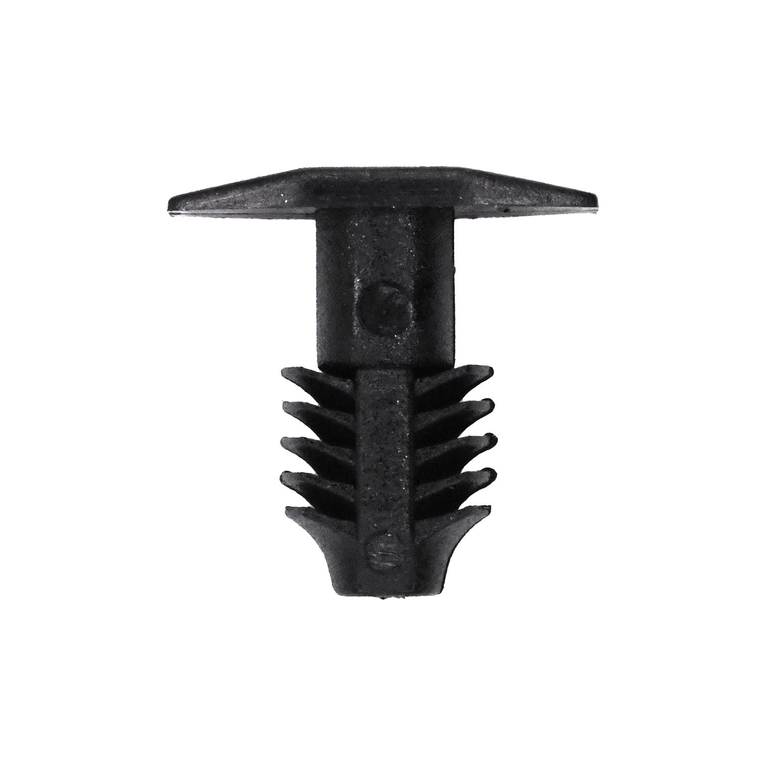 50 pcs/pk- / Retainer, Head Diameter 6mm x 16mm, Rivet Length 14mm, Material Nylon, Color Black