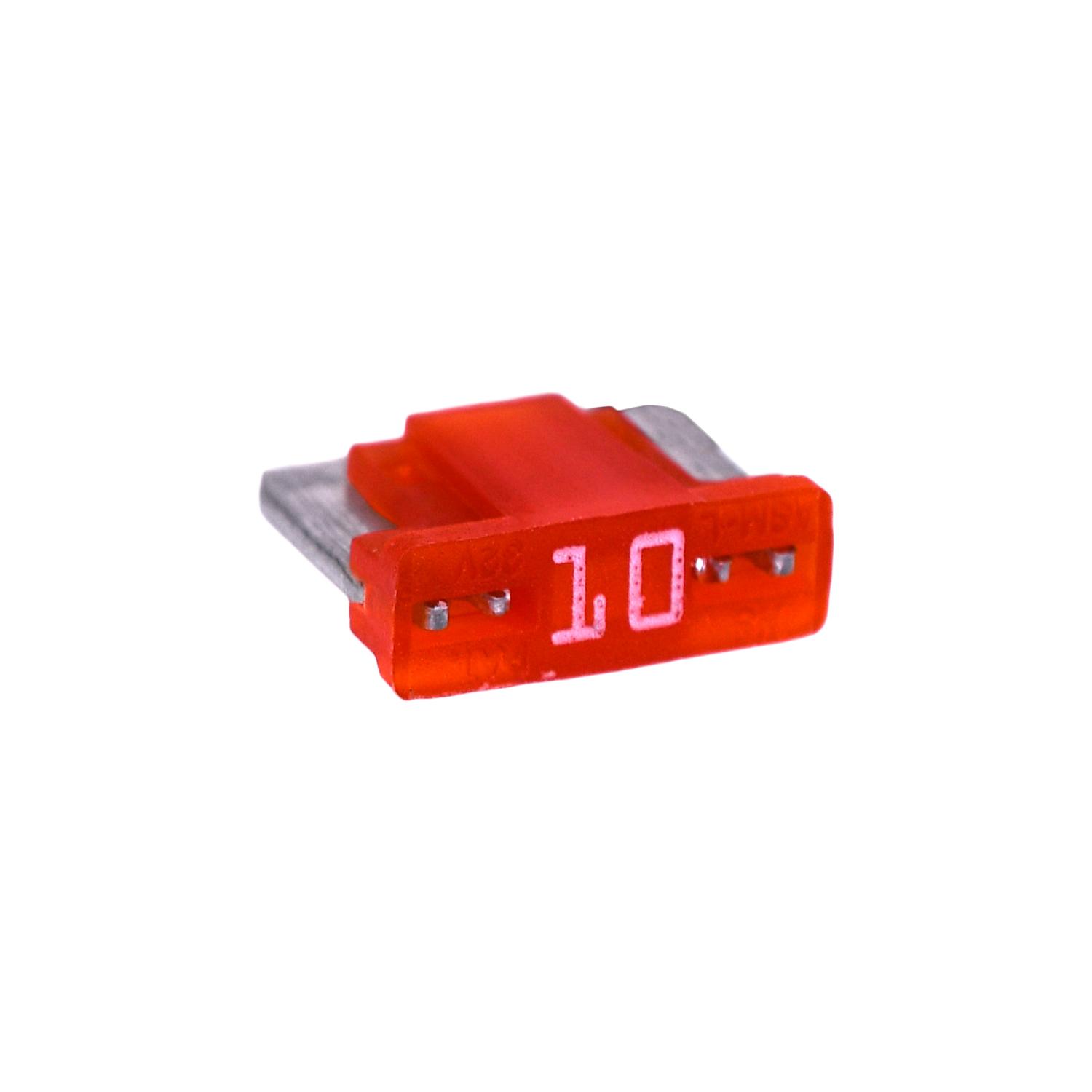 5 pcs/pk- Fuse, Color Red, Type Low Profile Mini Blade Fuse, Amperage 10