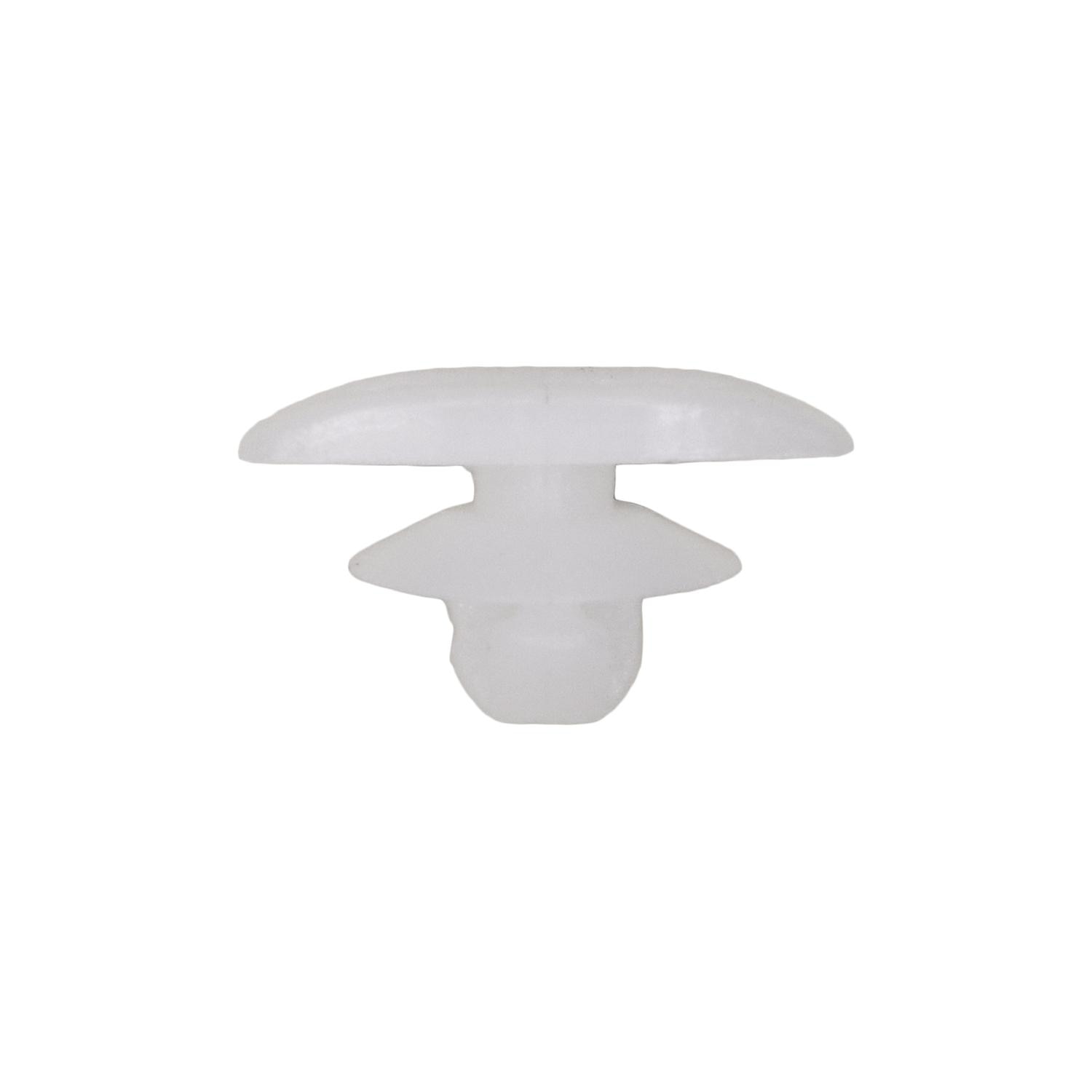25 pcs/pk- Weatherstrip Clip, Rivet Length 4mm, Material Nylon, Color White, Type Double Head