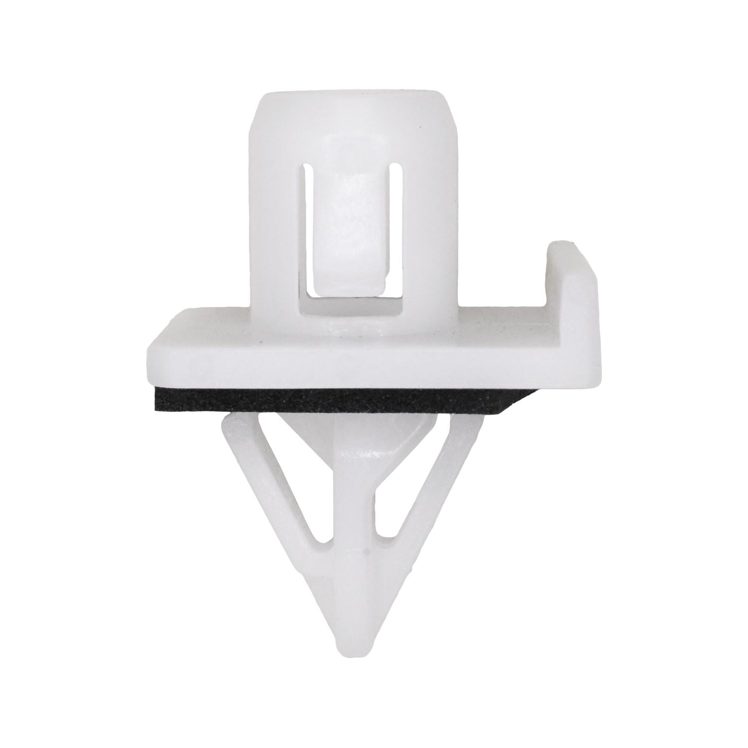 25 pcs/pk- Moulding Clip with Sealer, Rivet Length 17mm, Material Nylon, Color White