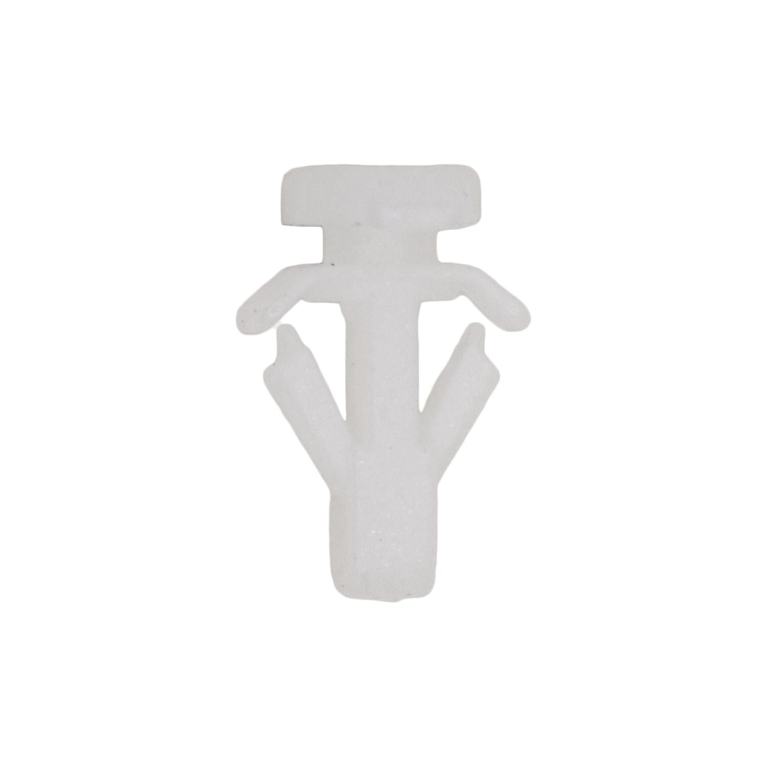 25 pcs/pk- Weatherstrip Clip, Rivet Length 8.5mm, Material Nylon, Color White, Type Double Head