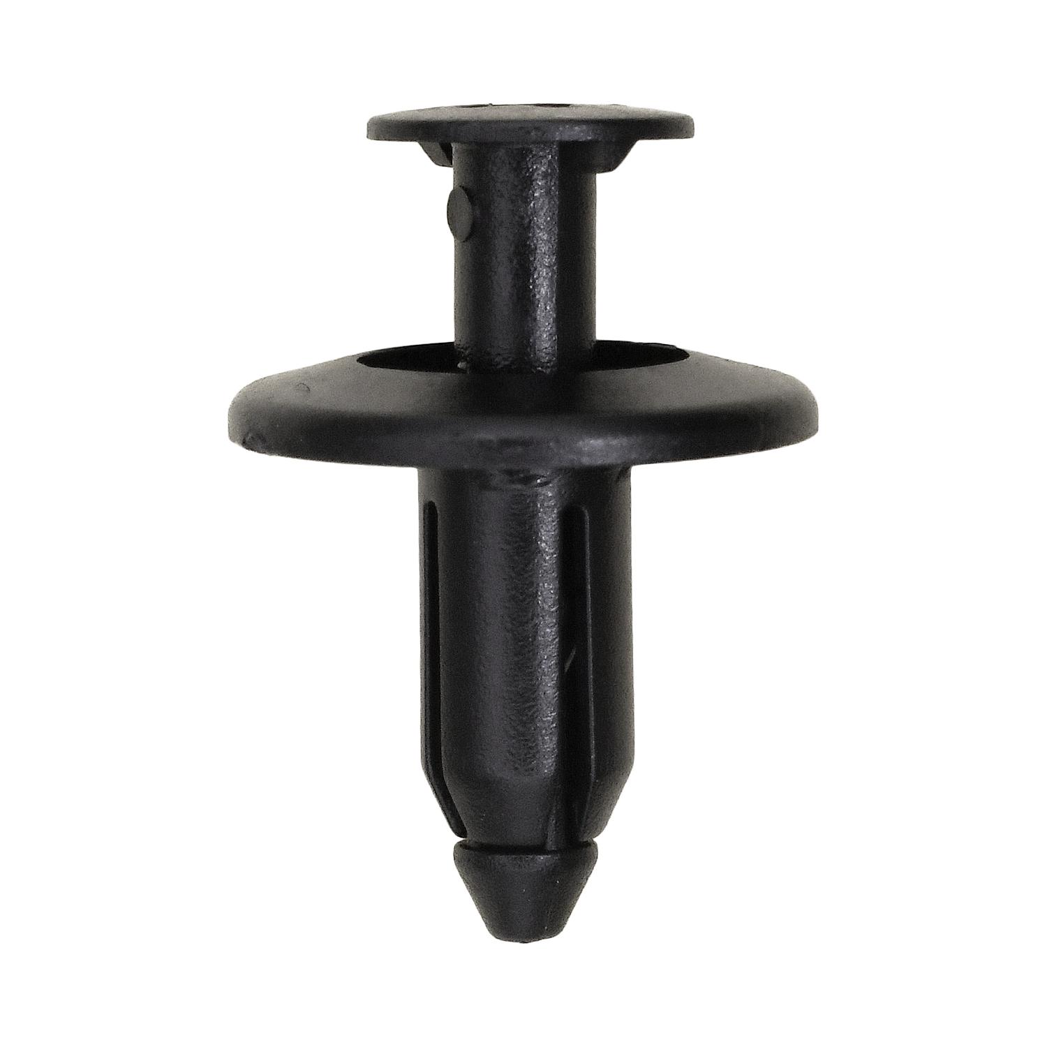 25 pcs/pk- 6mm Push Type Retainer, Drive Type Phillips, Head Diameter 16mm, Rivet Length 11mm, Color Black, Type Screw-Type with Open End