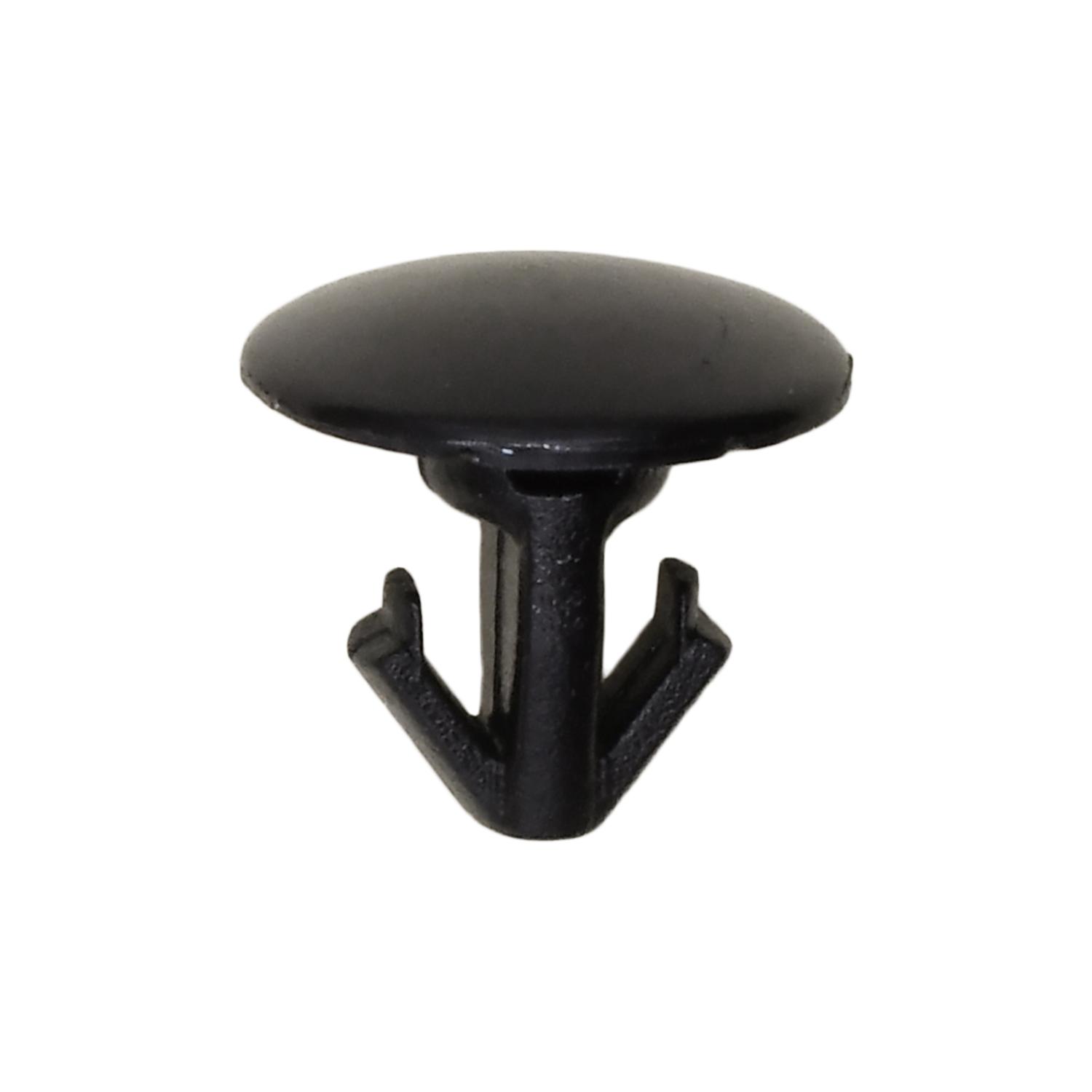 25 pcs/pk- Retainer, Rivet Length 7mm, Material Nylon, Color Black, Type Single Head