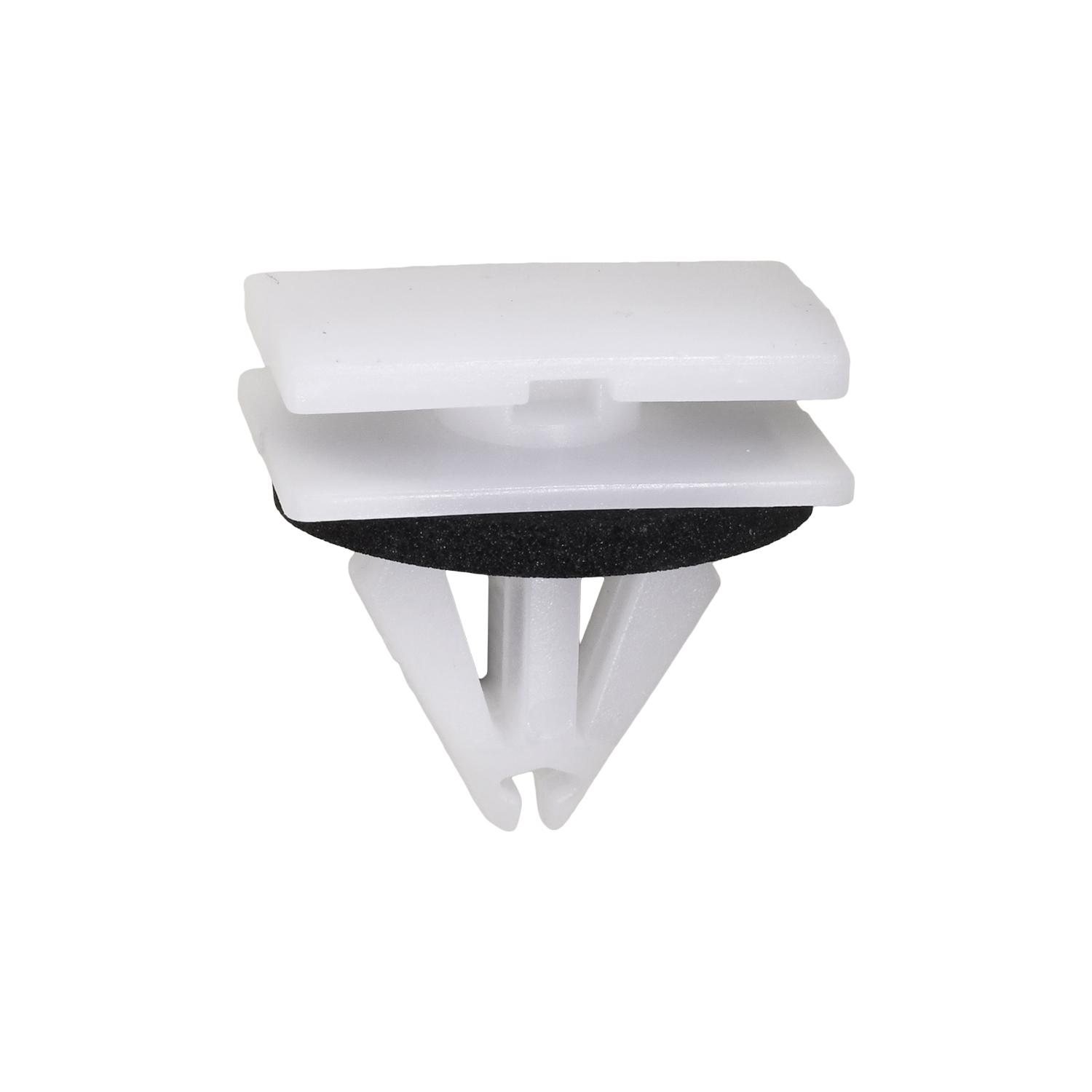 15 pcs/pk- 10mm Moulding Clip with Sealer, Rivet Length 15mm, Material Nylon, Color White