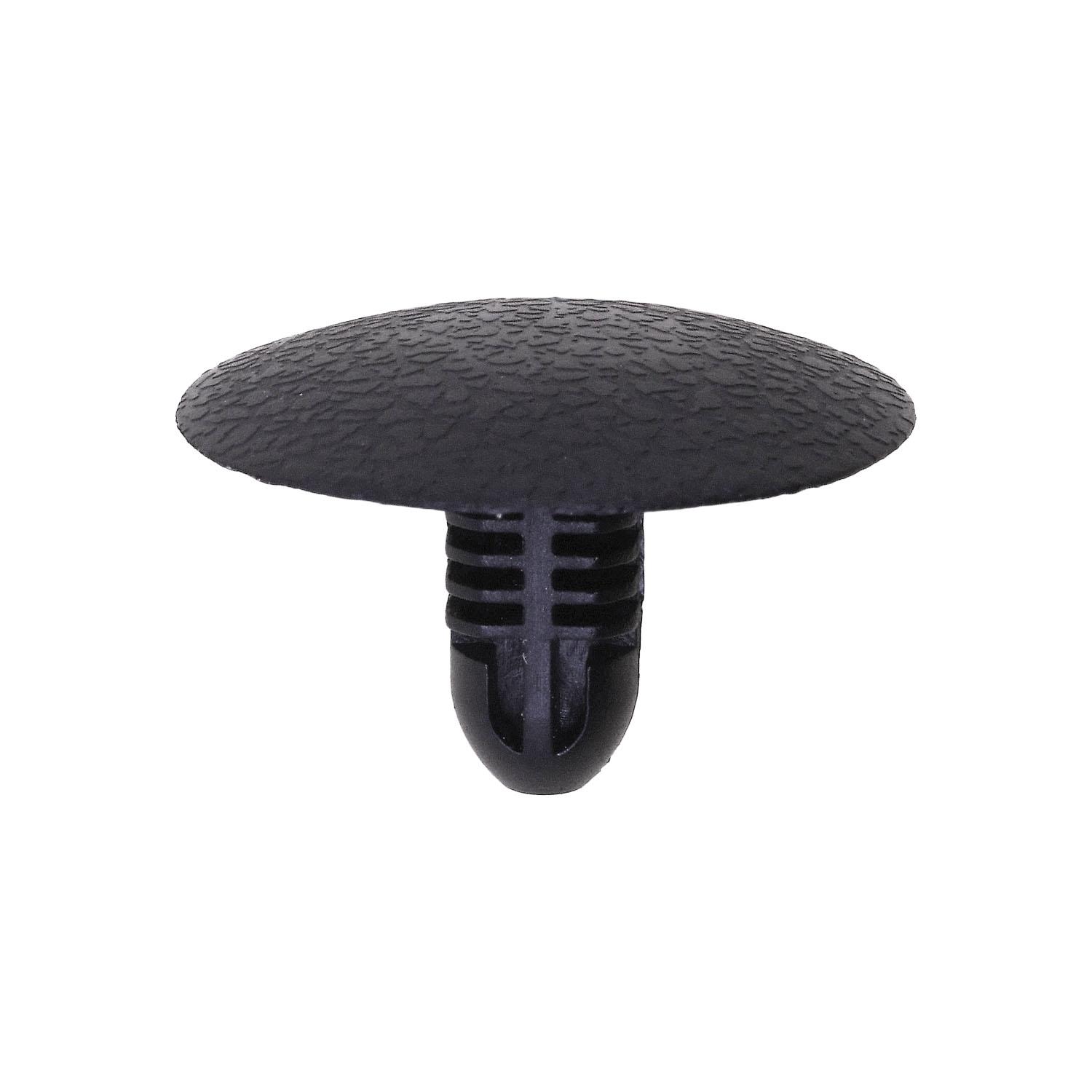25 pcs/pk- Hood Insulation Retainer, Head Diameter 24mm, Rivet Length 13mm, Material Nylon, Color Black