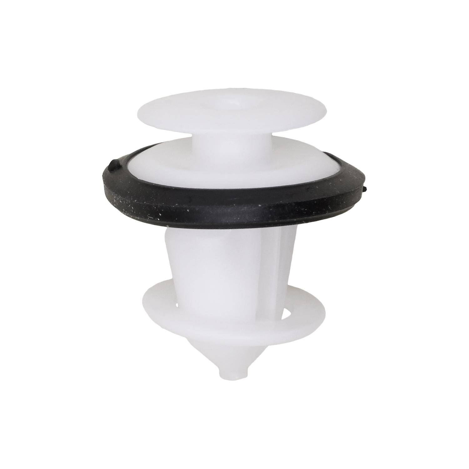 25 pcs/pk- 8.5mm / Door Panel Retainer with Sealer, White Nylon, Overall Length 20mm