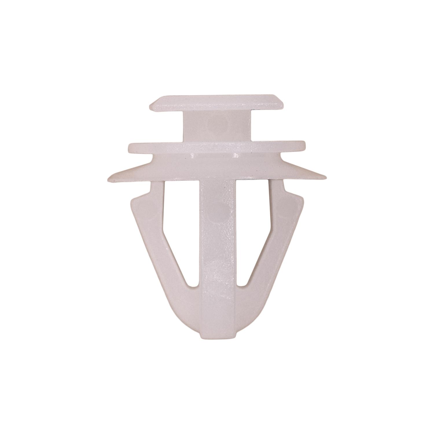 25 pcs/pk- 9mm Moulding Clip, White Nylon, Rivet Length 11mm, Type Molding Clip