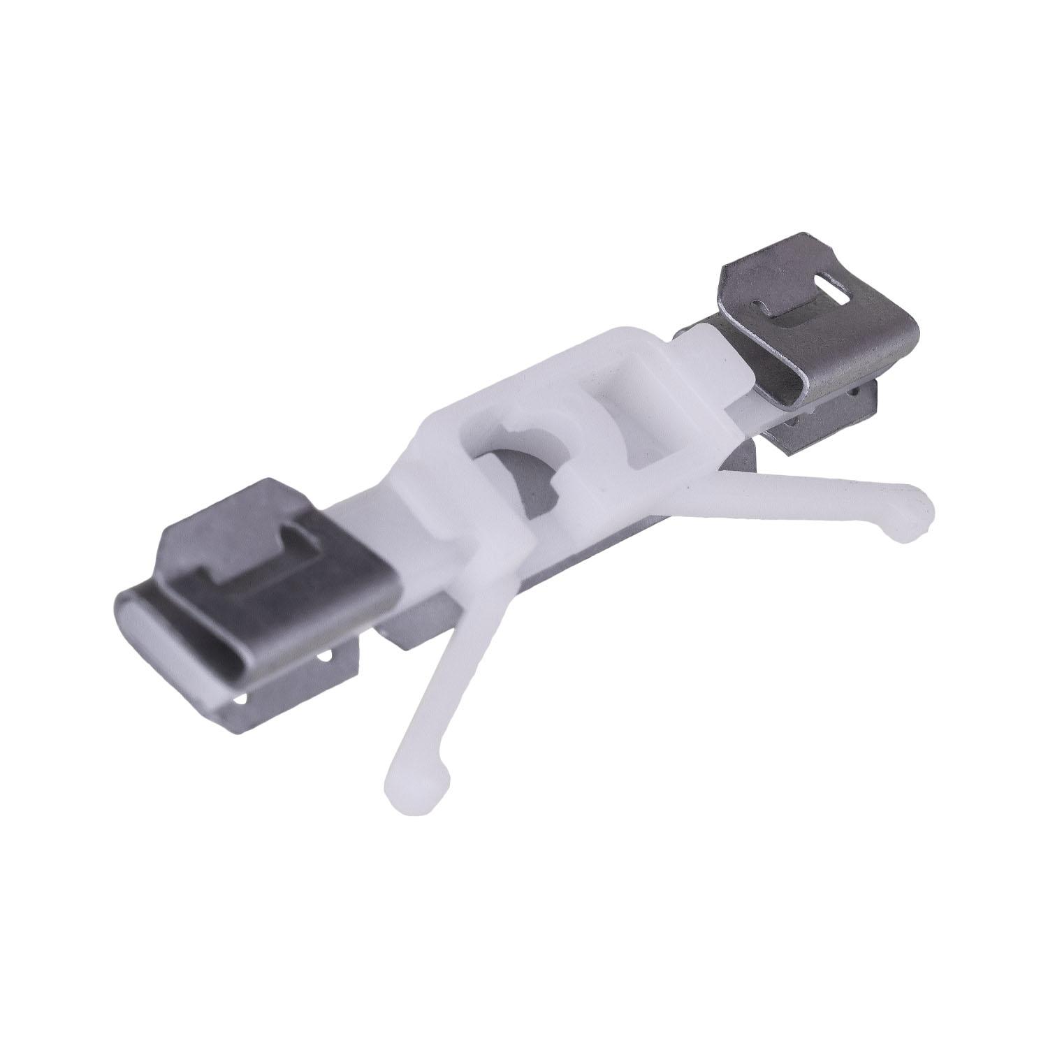 10 pcs/pk- Windshield Moulding Clip, Metal And White Nylon, Overall Length 60mm, Material Metal & Nylon