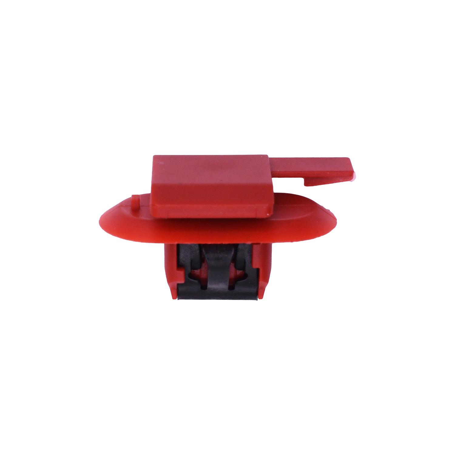 10 pcs/pk- Moulding Clip with Metal Reinforcement, Red Nylon
