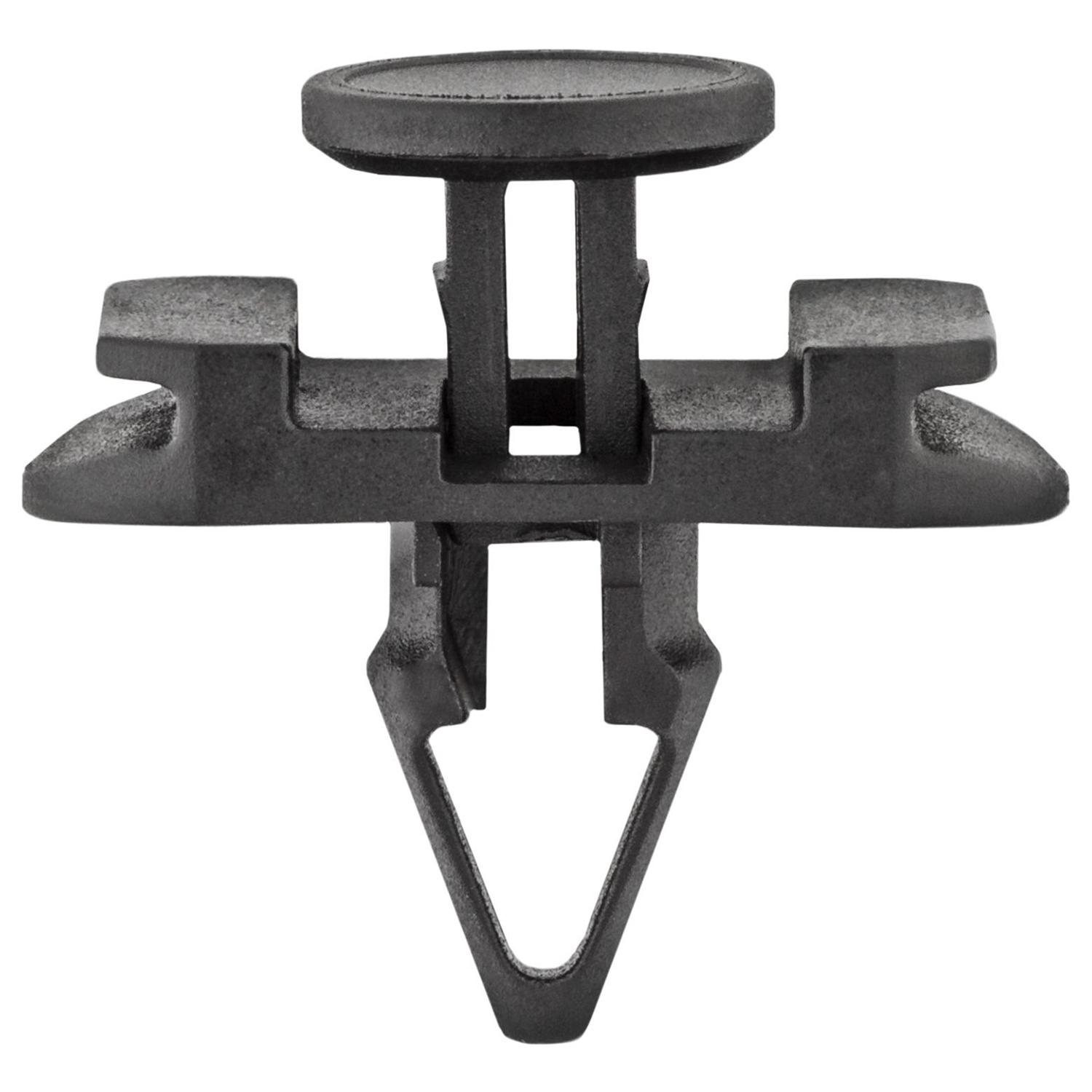 15 pcs/pk- 7mm VwithAudi Push-Type Retainer, Head Diameter 10mm, Rivet Length 12mm, Material Nylon, Color Black
