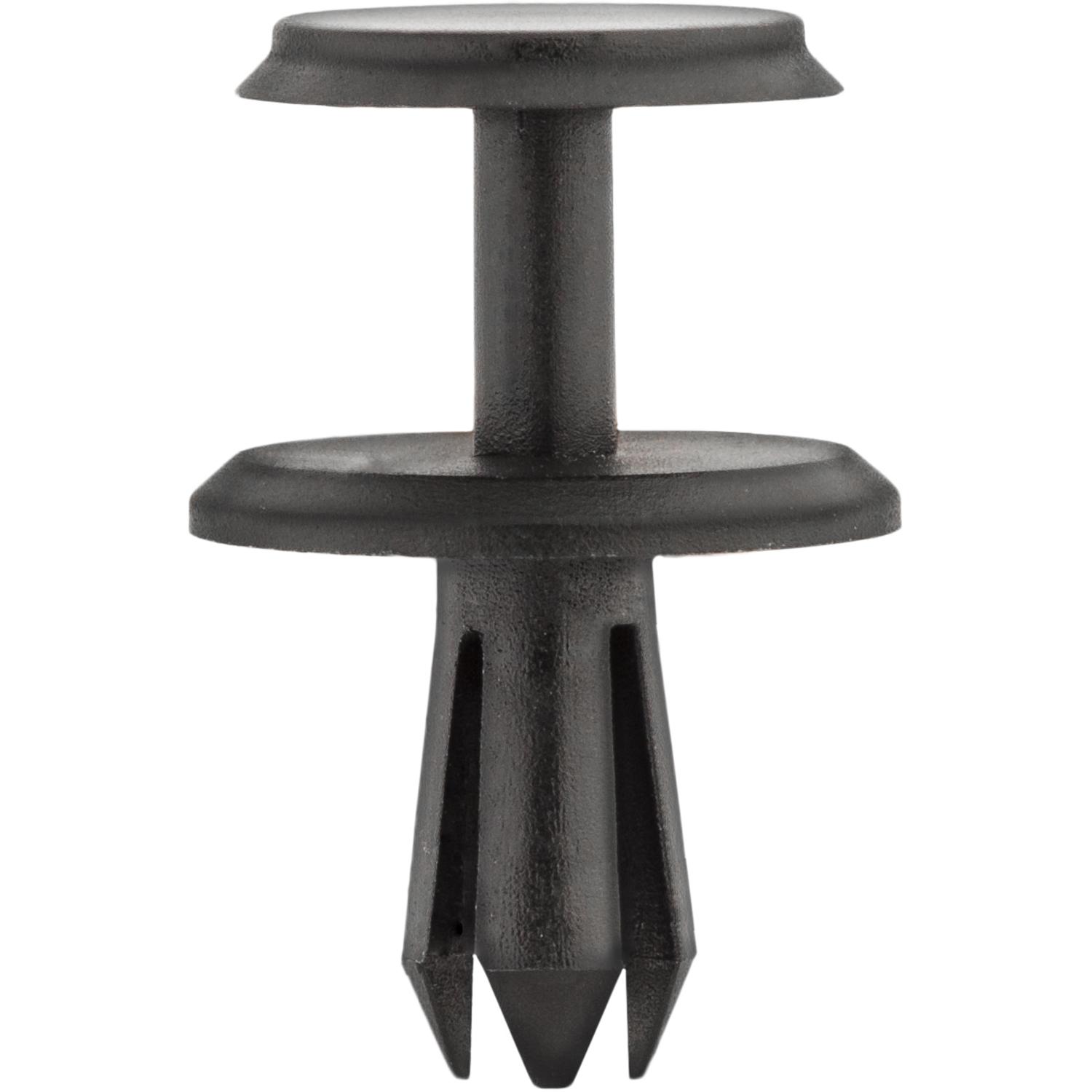 25 pcs/pk- 5mm VwithAudi/Porsche Push-Type Retainer, Head Diameter 15mm, Rivet Length 11mm, Material Nylon, Color Black