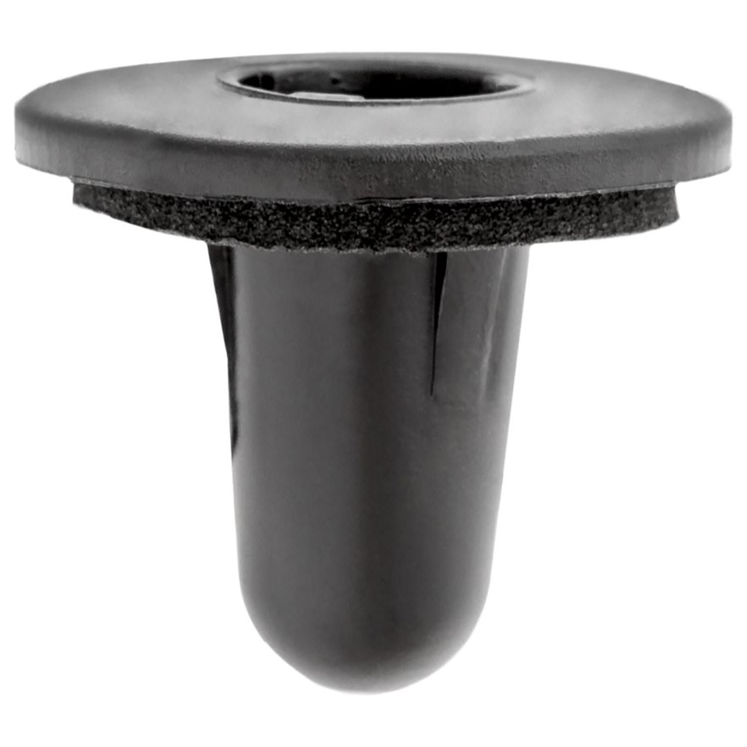 10 pcs/pk- Rear Lamp Grommet with Sealer, Overall Length 15.6mm, Head Diameter 18mm, Rivet Length 13mm, Material Nylon, Color Black
