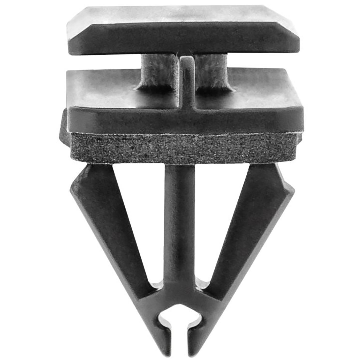 10 pcs/pk- 9mm Moulding Clip with Sealer, Rivet Length 15mm, Material Nylon, Color Black, Type Molding Clip with Sealer
