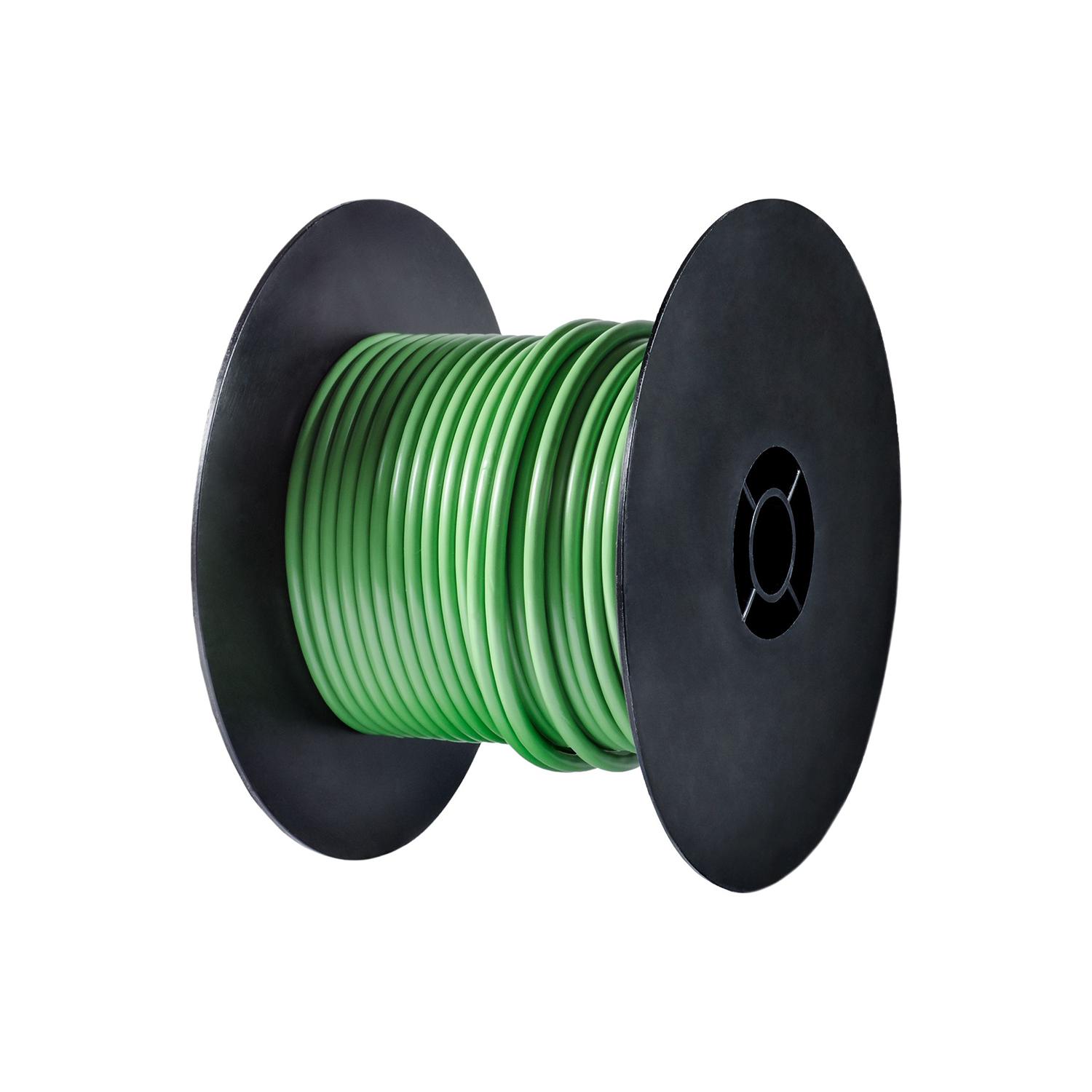 1 pcs/pk- 100 Feet Primary Wire 10 Gauge Green, Temperature Range -40C (-40F) to 105C (221F), Industry Standard SAE J1128, SAE J401