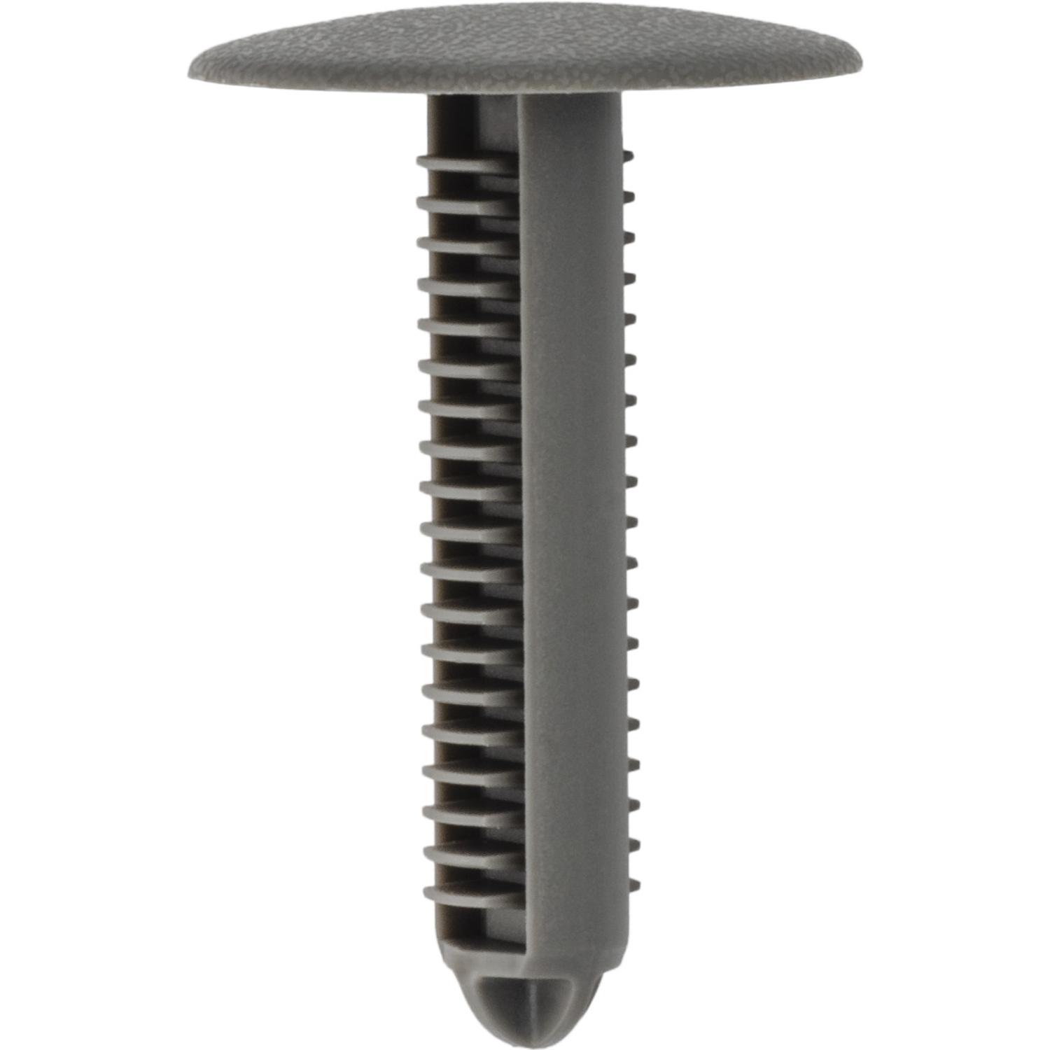 25 pcs/pk- Bumper Bracket Retainer, Head Diameter 26mm, Rivet Length 39mm, Material Nylon, Color Gray
