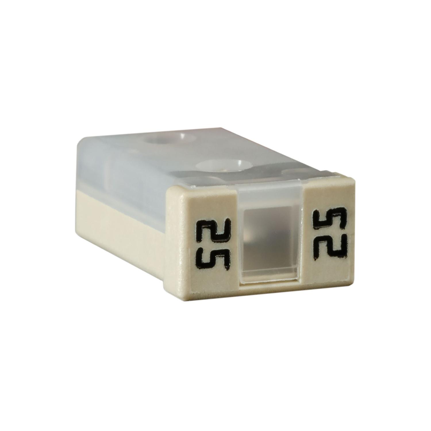 3 pcs/pk- Mcase Unslotted 25 Amp Fuse, Color White