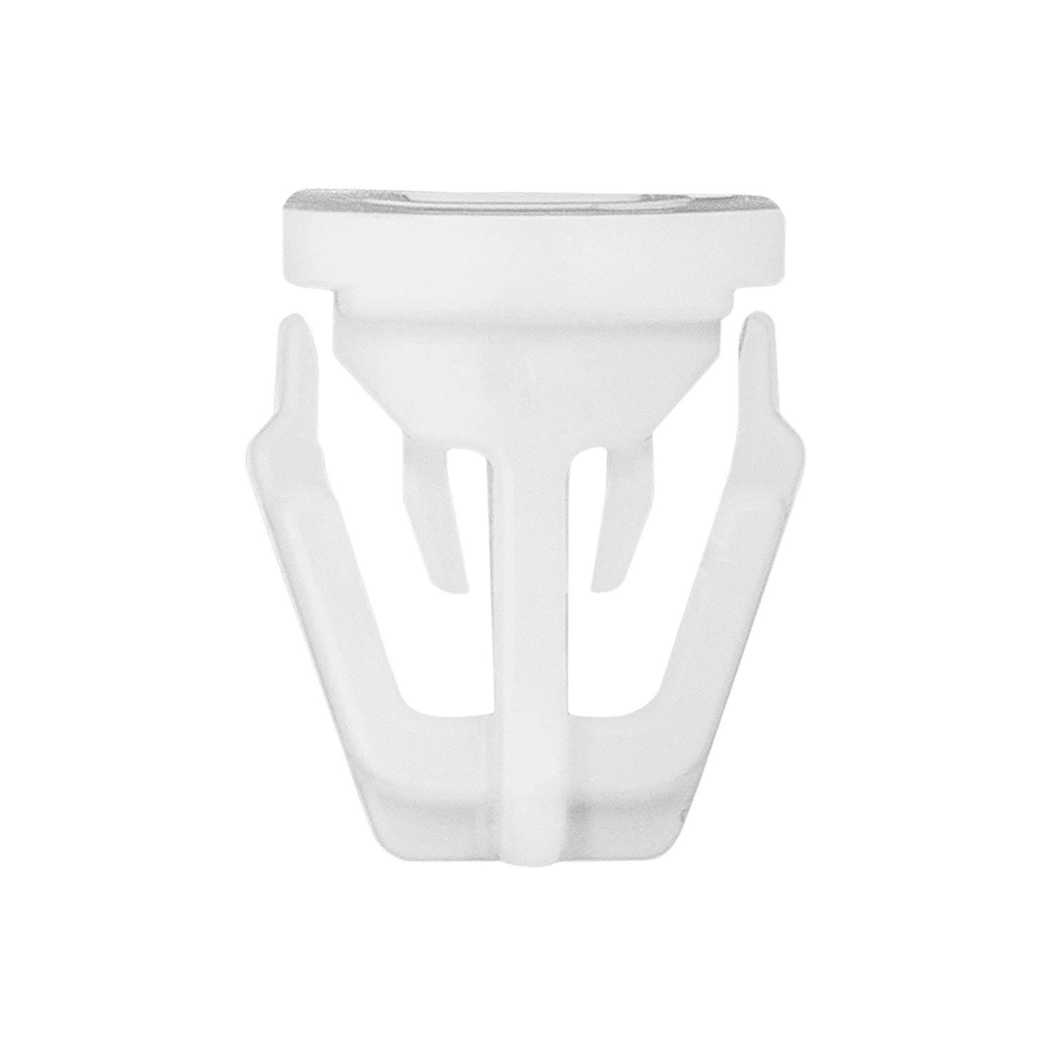 50 pcs/pk- Front and Rear Door Moulding Clip, Overall Height 13.5mm, Rivet Length 12mm, Material Nylon, Color White, Type Molding Clip
