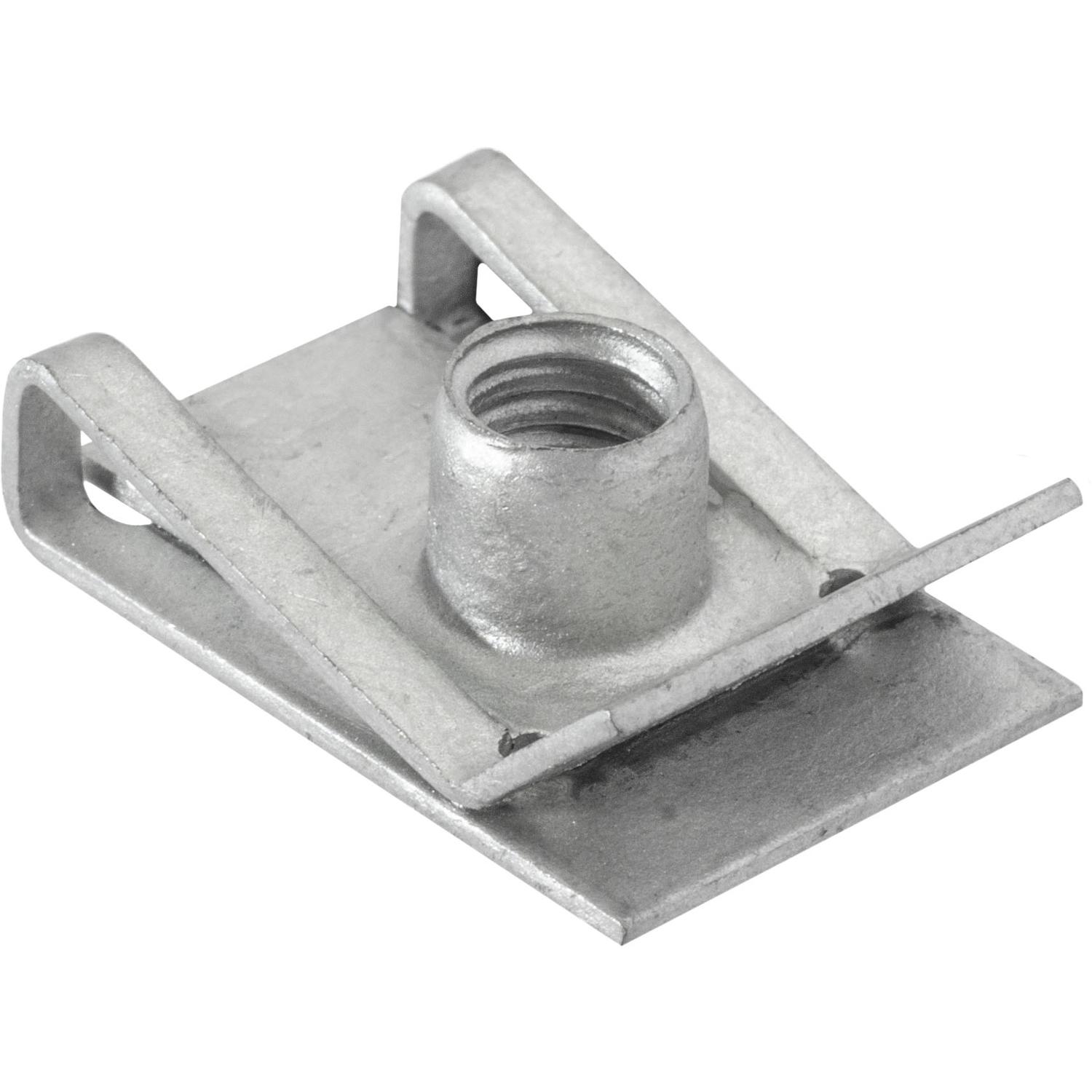 25 pcs/pk- M6-1.0 Metric Extruded U-Nut, Panel Range 0.5mm - 4.00mm, Material Zinc Organic