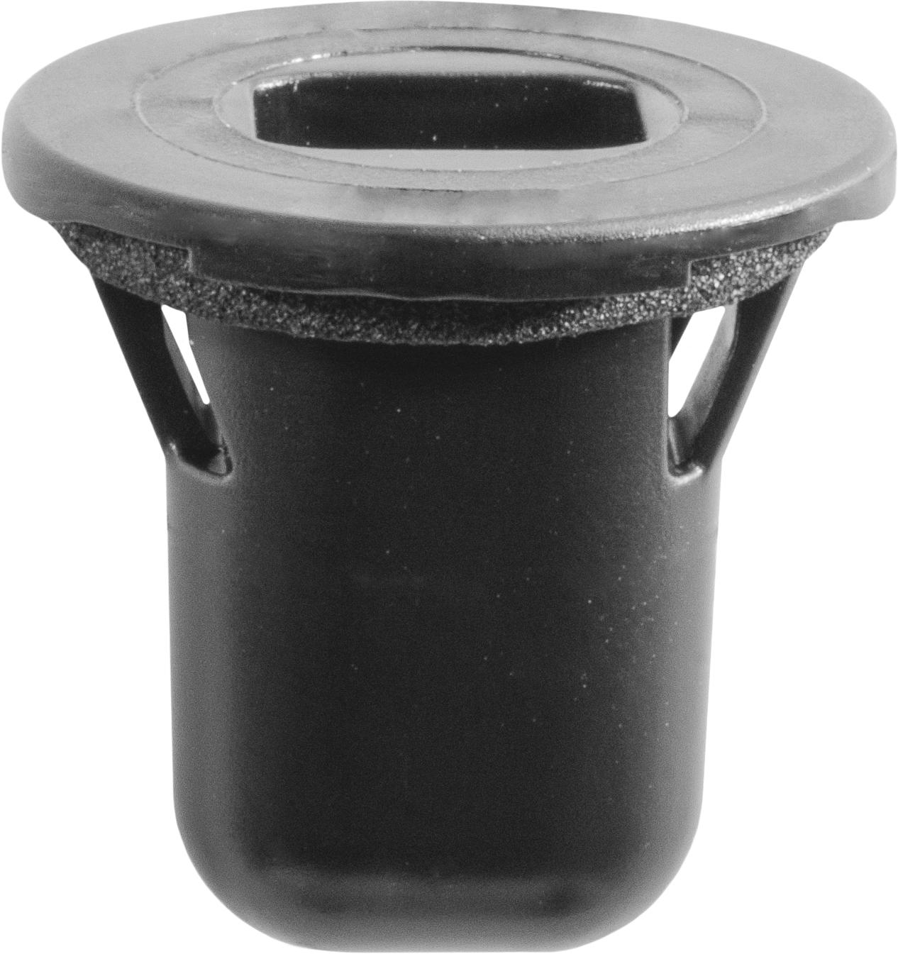10 pcs/pk- 8mm x 10mm Tail Lamp Assembly Grommet with Sealer, Overall Height 17.5mm, Head Diameter 18mm, Rivet Length 16mm, Material Nylon, Color Black