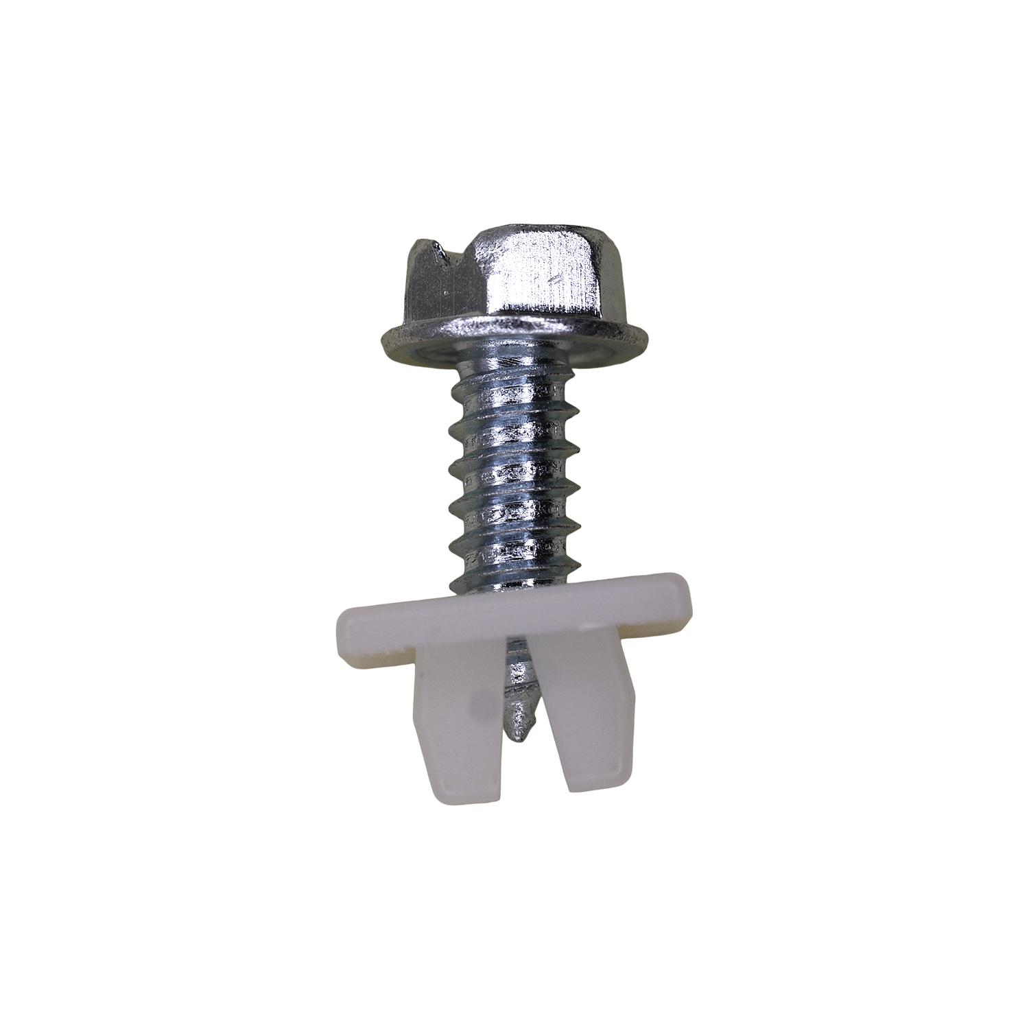 50 pcs/pk- #14 (M6.3) Slotted Hex Washer Head License Plate Screw and Nut Kit #14 x 3/4