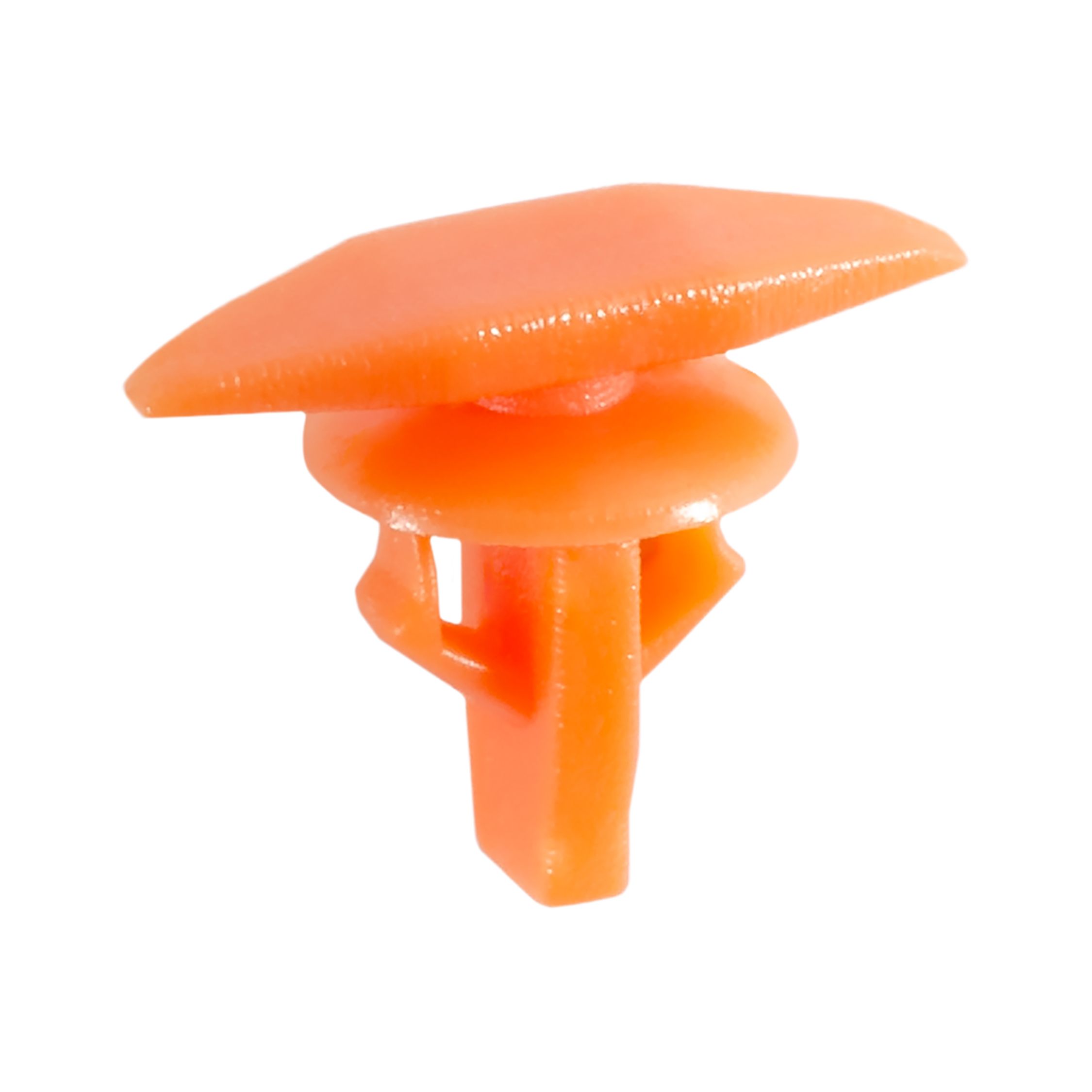 50 pcs/pk- 6mm Weatherstrip Retainer, Rivet Length 8mm, Panel Range 1.5mm, Material Nylon, Color Orange, Type Double Head