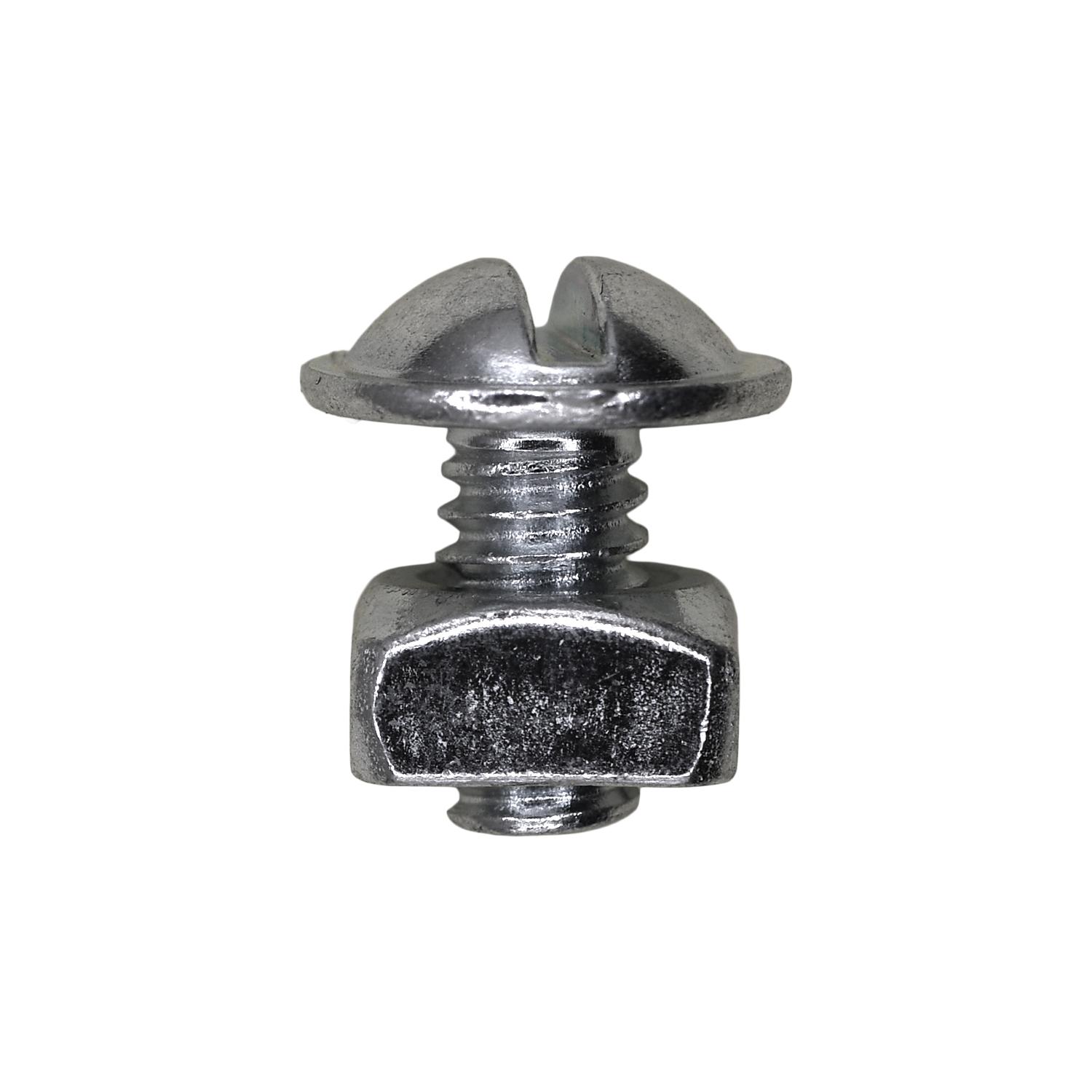 100 pcs/pk- Slotted Round Washer Head License Plate Screw with Square Nut 1/4-20 x 1/2
