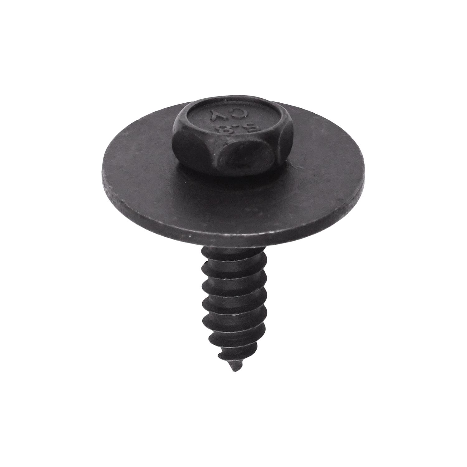 50 pcs/pk- M6.3-1.81 (#14) Hex Head Sems Tapping Screw M6.3-1.81 x 22mm, Head Style Hex Sems, Point Type A/AB, Finish Black
