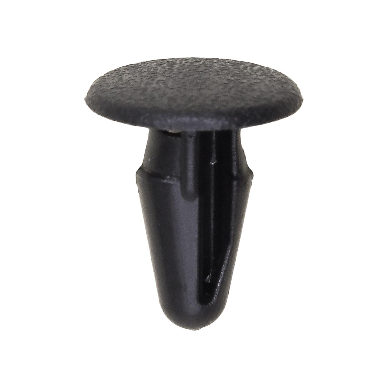 50 pcs/pk- Trim Panel Retaining Clip, Head Diameter 12mm, Rivet Length 14mm, Material Nylon, Color Black