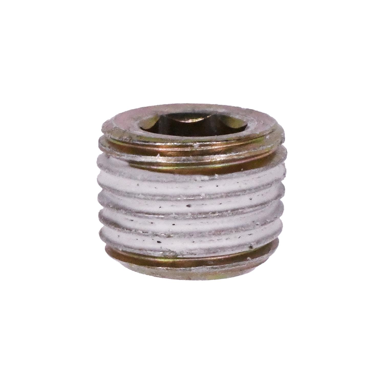 25 pcs/pk- M10-1.0 10mm-1.00 Metric Pipe Plug, Length 8mm, Head Style Socket Head, Finish Yellow Zinc Chromate